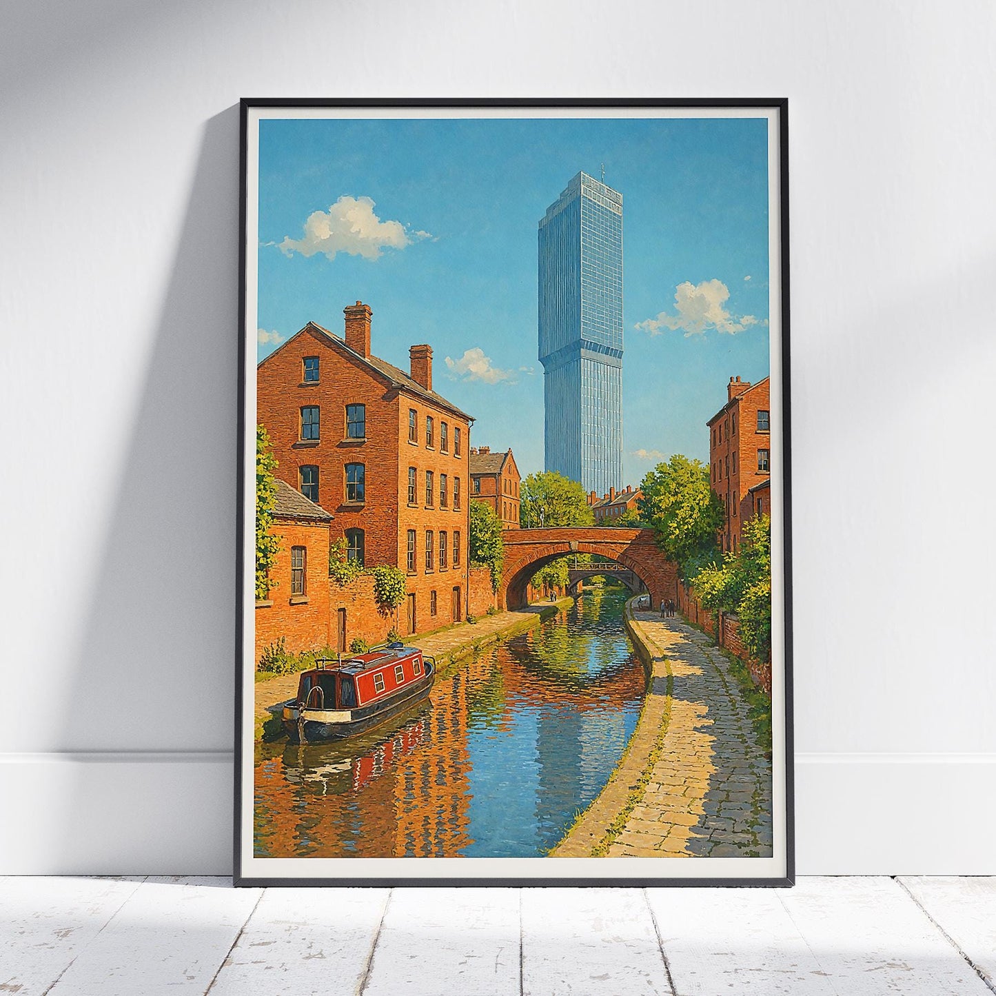 Manchester city skyline and canals print