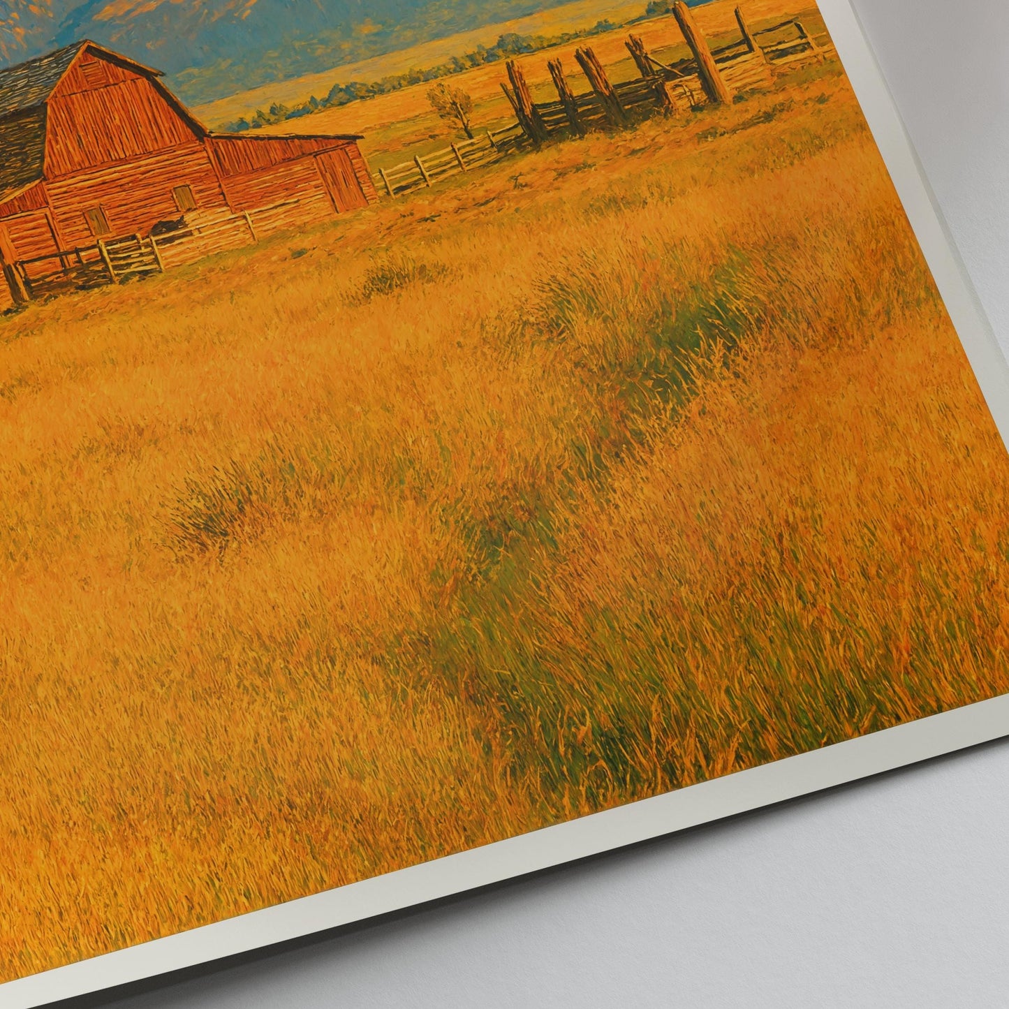 Grand Teton National Park Travel Print, Mormon Row ~ Wyoming Travel Poster