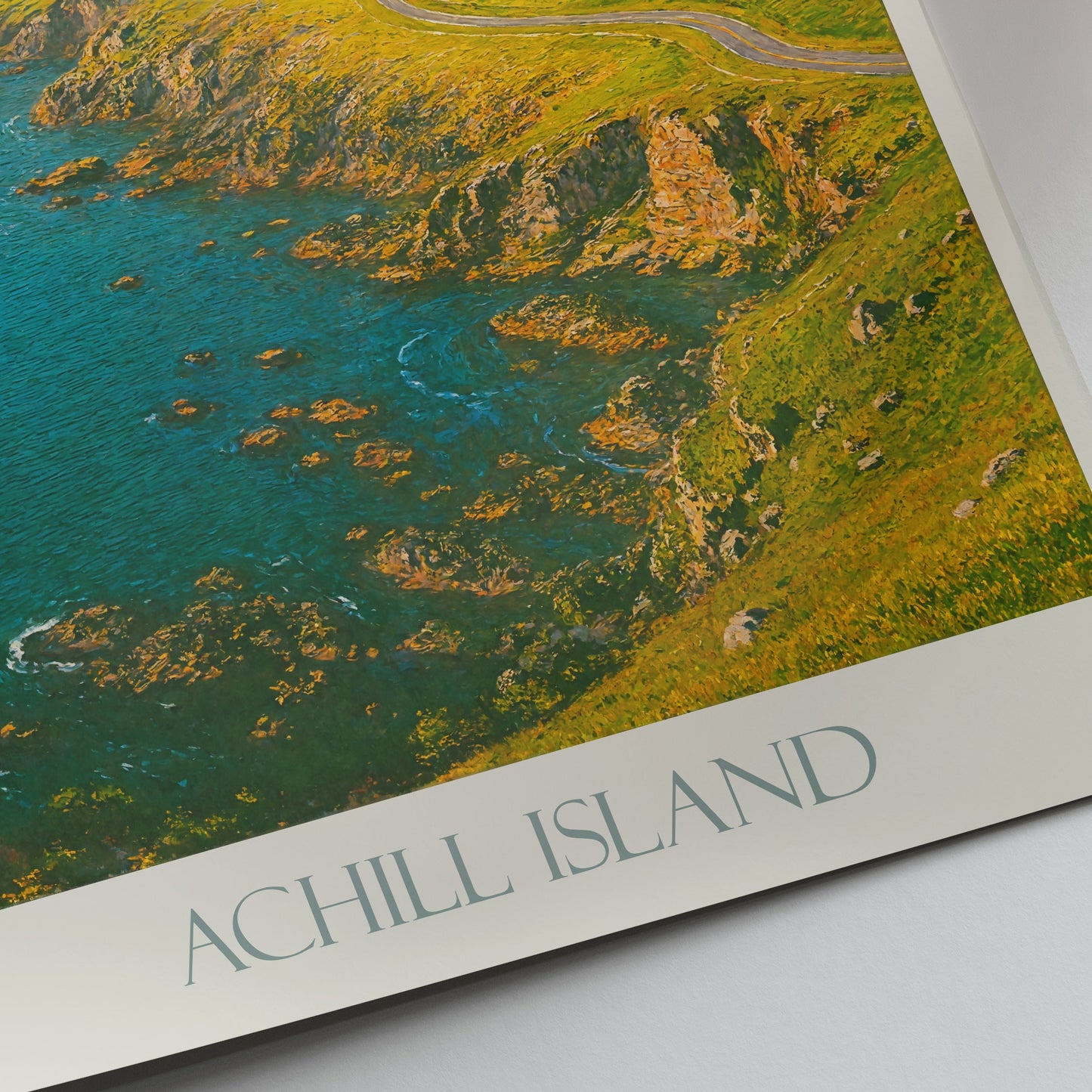 Achill Island Travel Poster, Wild Atlantic Way ~ Ireland Coastal Landscape Art Print | Home Decor Vacation Gift
