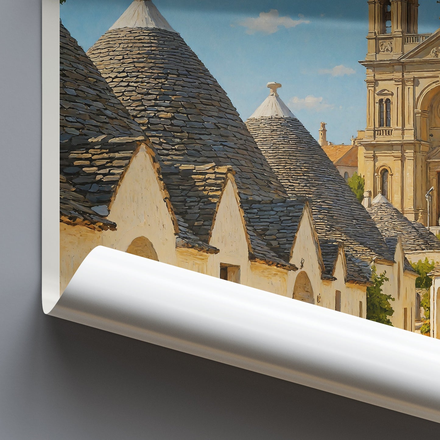 Alberobello Trulli Travel Poster, Italy | Apulia Puglia Art Print | Unique Conical House Wall Decor | Vacation Gift