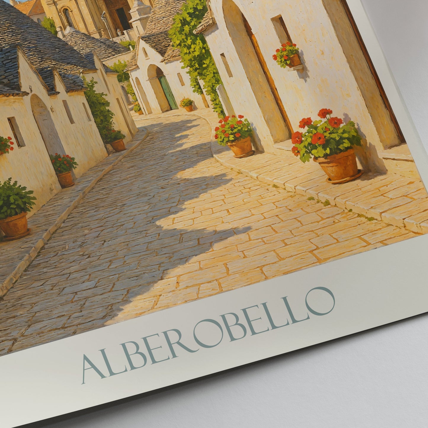 Alberobello Trulli Travel Poster, Italy | Apulia Puglia Art Print | Unique Conical House Wall Decor | Vacation Gift