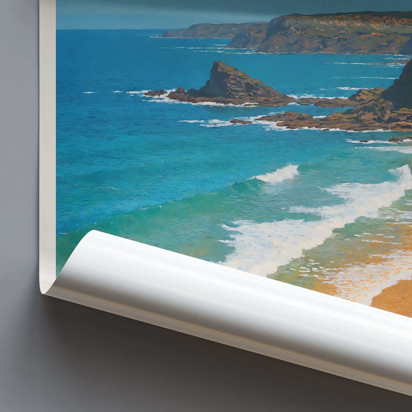 Alentejo Coast Travel Poster | Portugal Beach Print | Vibrant European Wall Art | Coastal Decor Gift