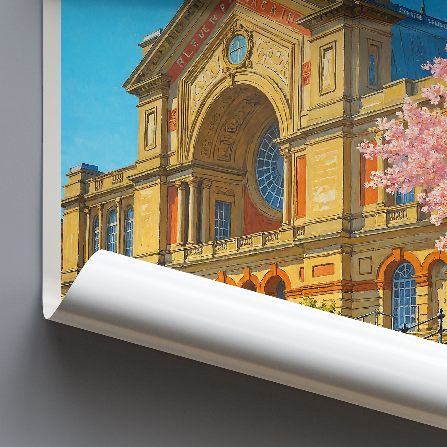 Alexandra Palace Travel Poster, London UK Cherry Blossom Art | Spring Wall Art Print | Iconic Landmark Decor