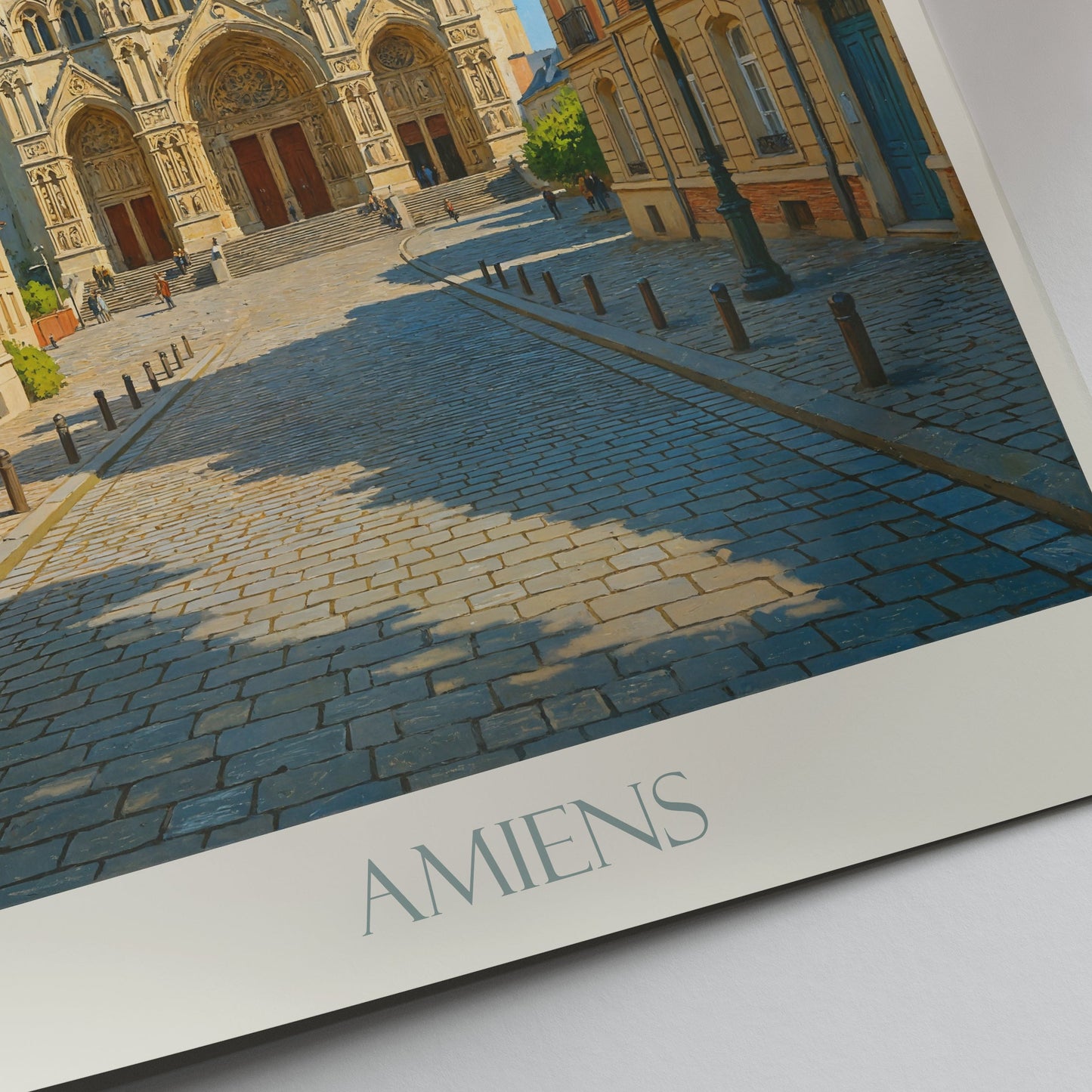 Amiens Travel Poster, Gothic Cathedral Art Print | France Cityscape Wall Decor | Historic Europe Landmark Gift