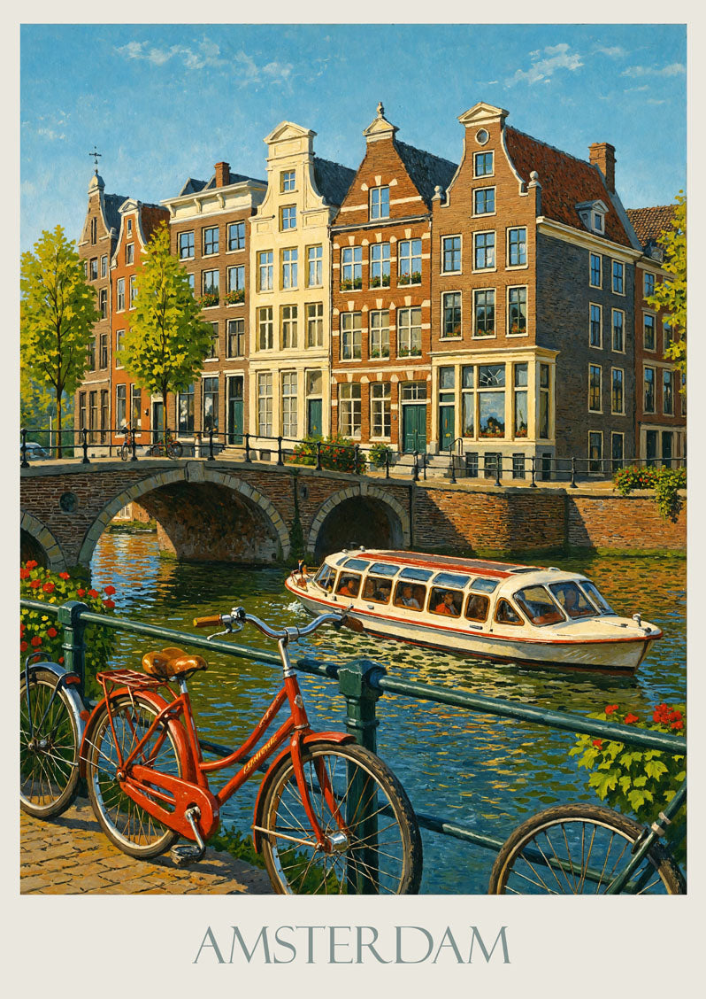 Amsterdam Travel Print ~ Netherlands Travel Poster Vacation Gift