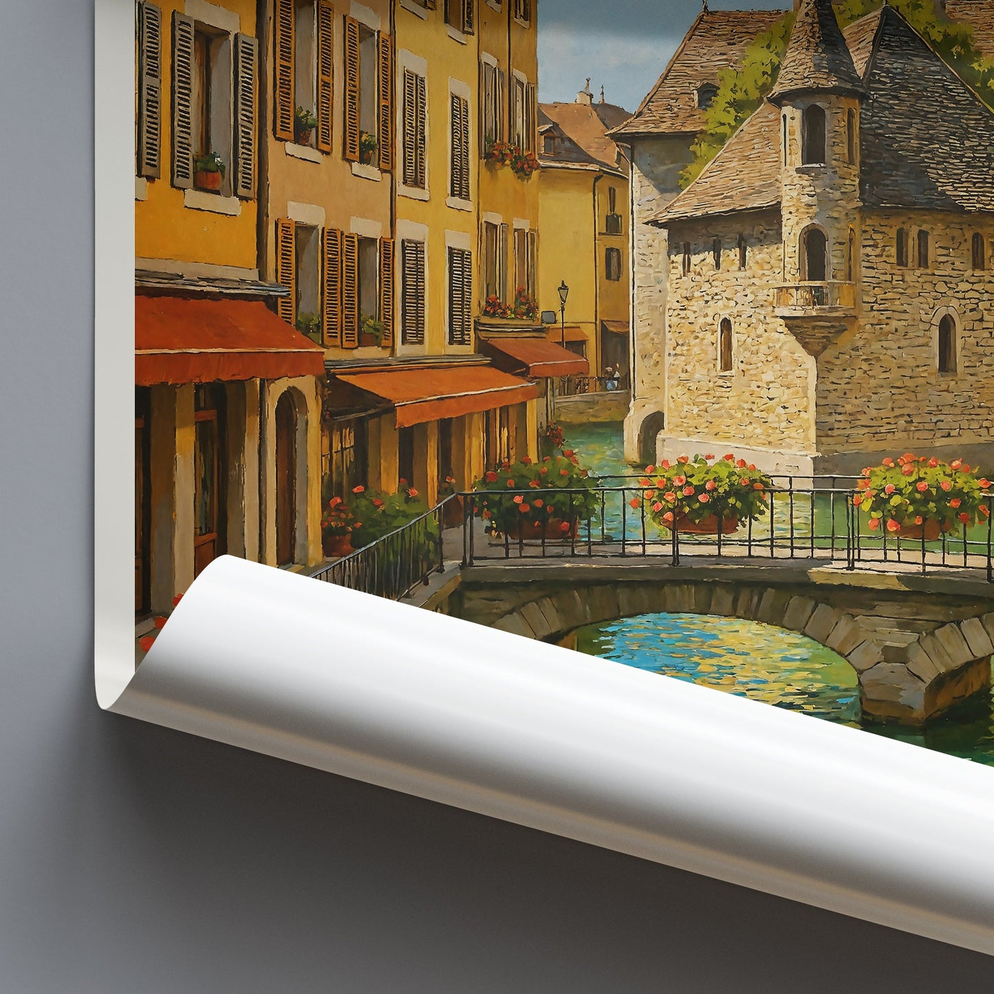 Annecy Travel Poster, Palais de l'Isle | France Canal City Wall Art Print | European Home Decor Gift