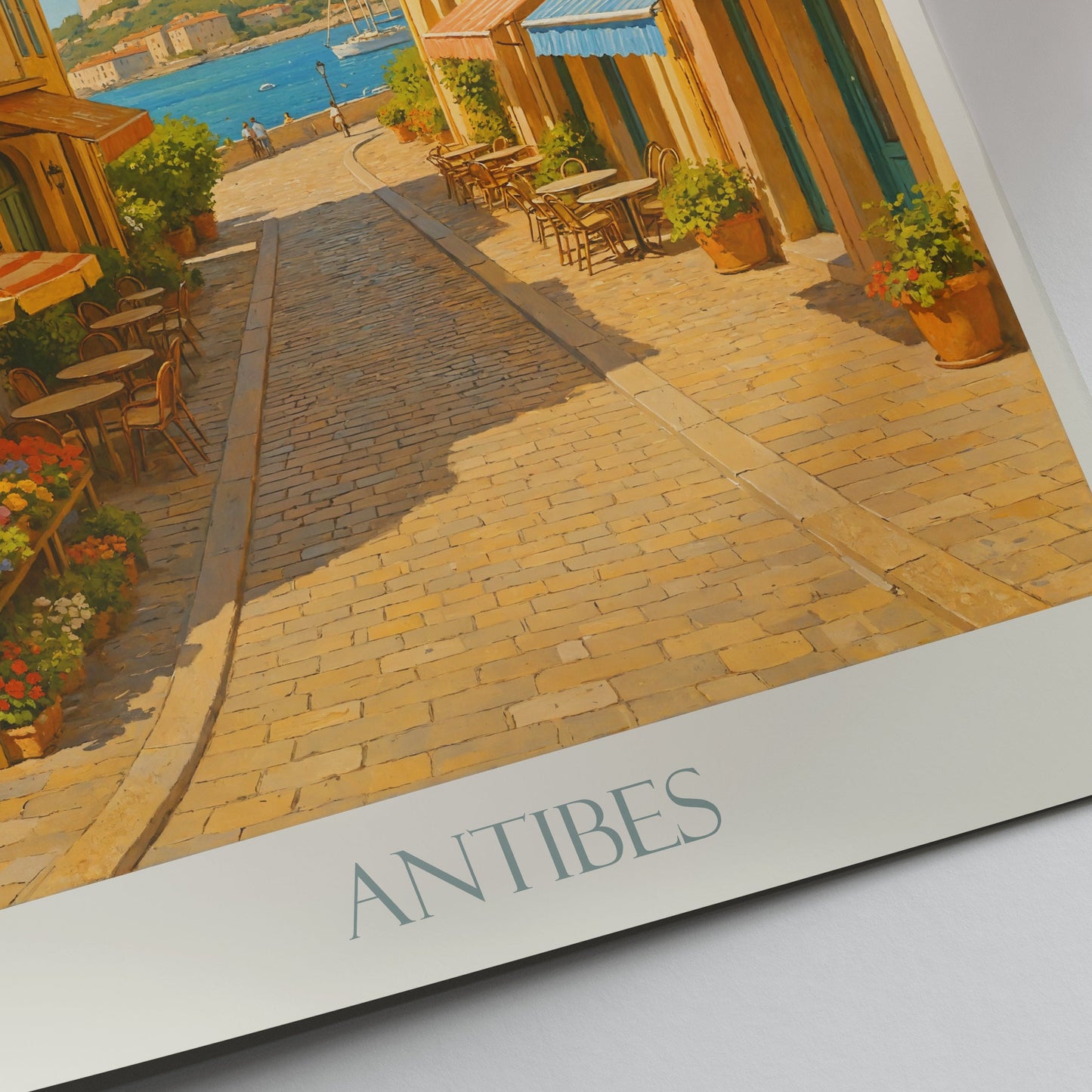 Antibes Travel Poster | French Riviera Art Print | Colorful Old Town Street Wall Art | South of France Decor | Vintage Style Vacation Gift
