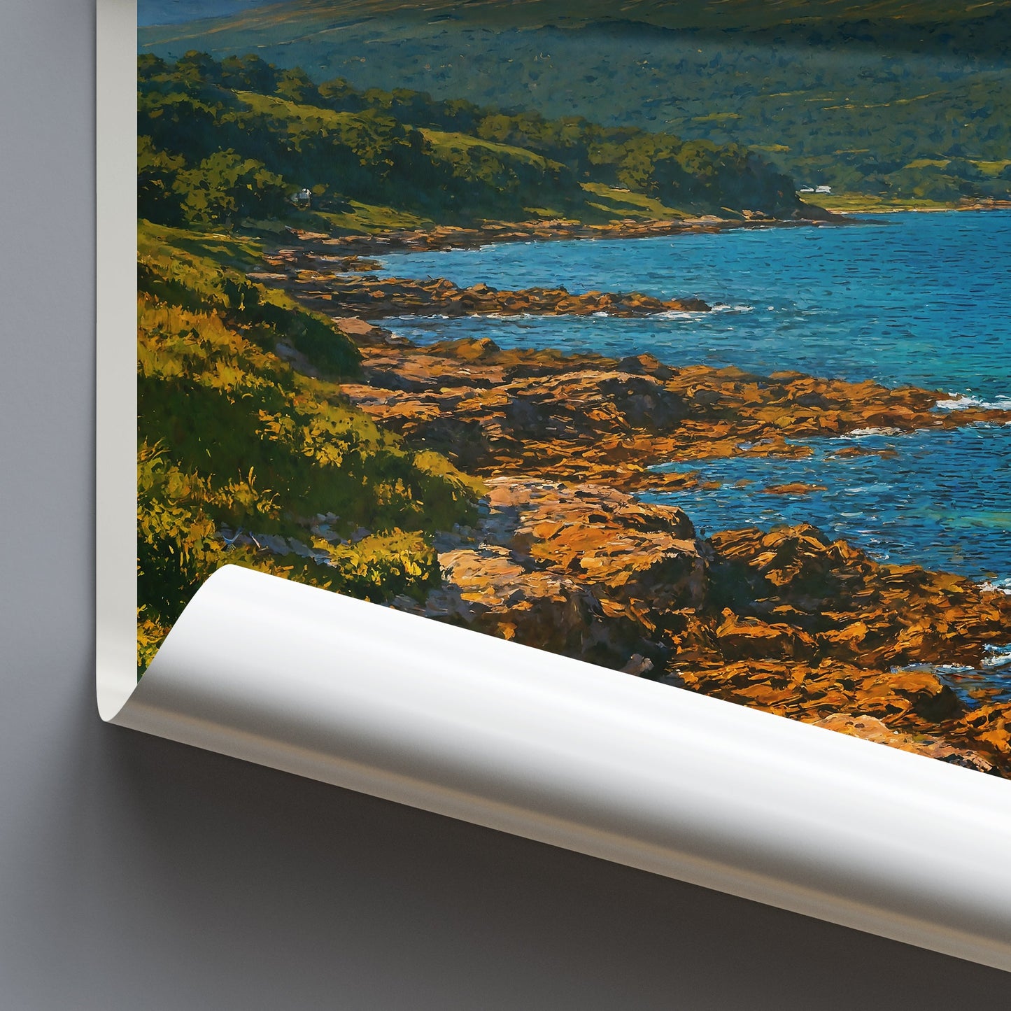 Arran Travel Poster | Isle of Arran Scotland Art Print | Coastal Mountain Landscape Wall Art | Vibrant Island Decor