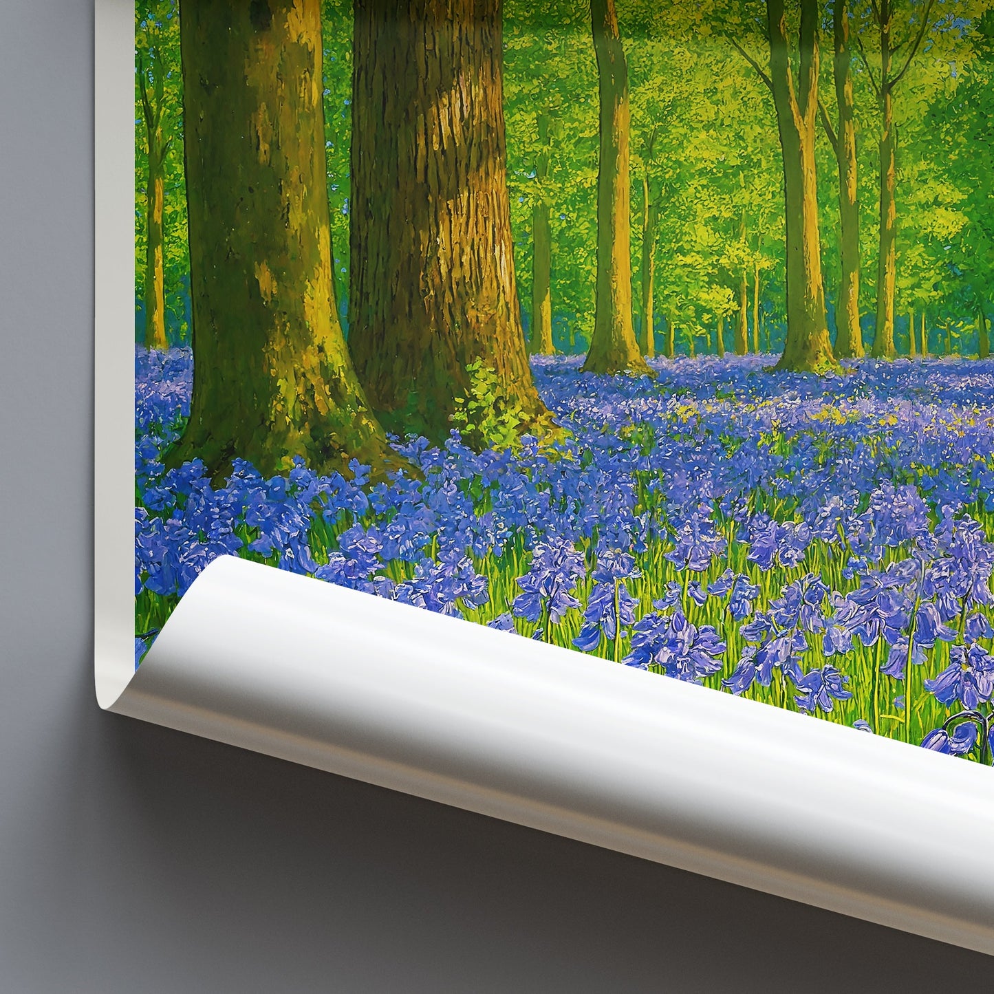 Ashridge Estate Bluebell Wood Travel Poster | Spring Forest Art Print | UK Nature Wall Art