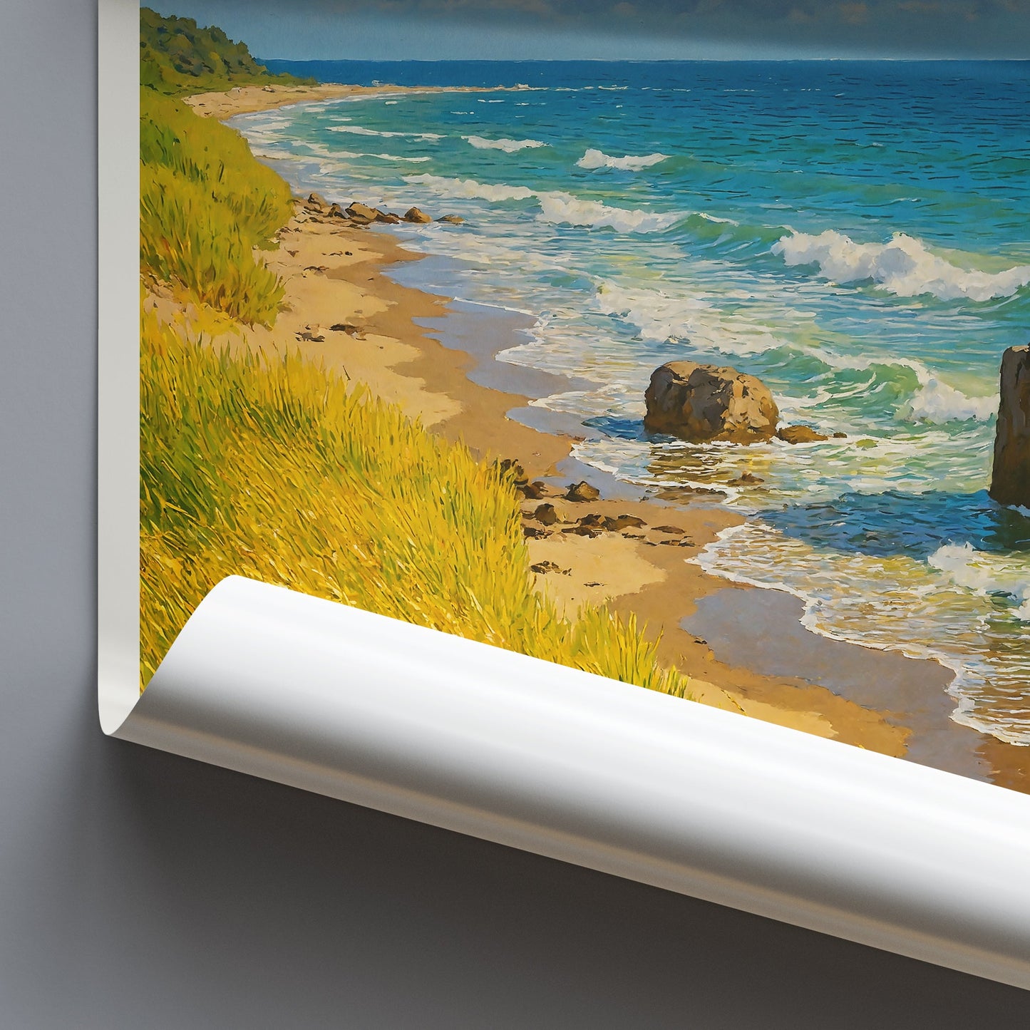 Baltic Coast Travel Poster, Serene Beach Wall Art | Coastal Home Decor | Baltic Sea Painting Print