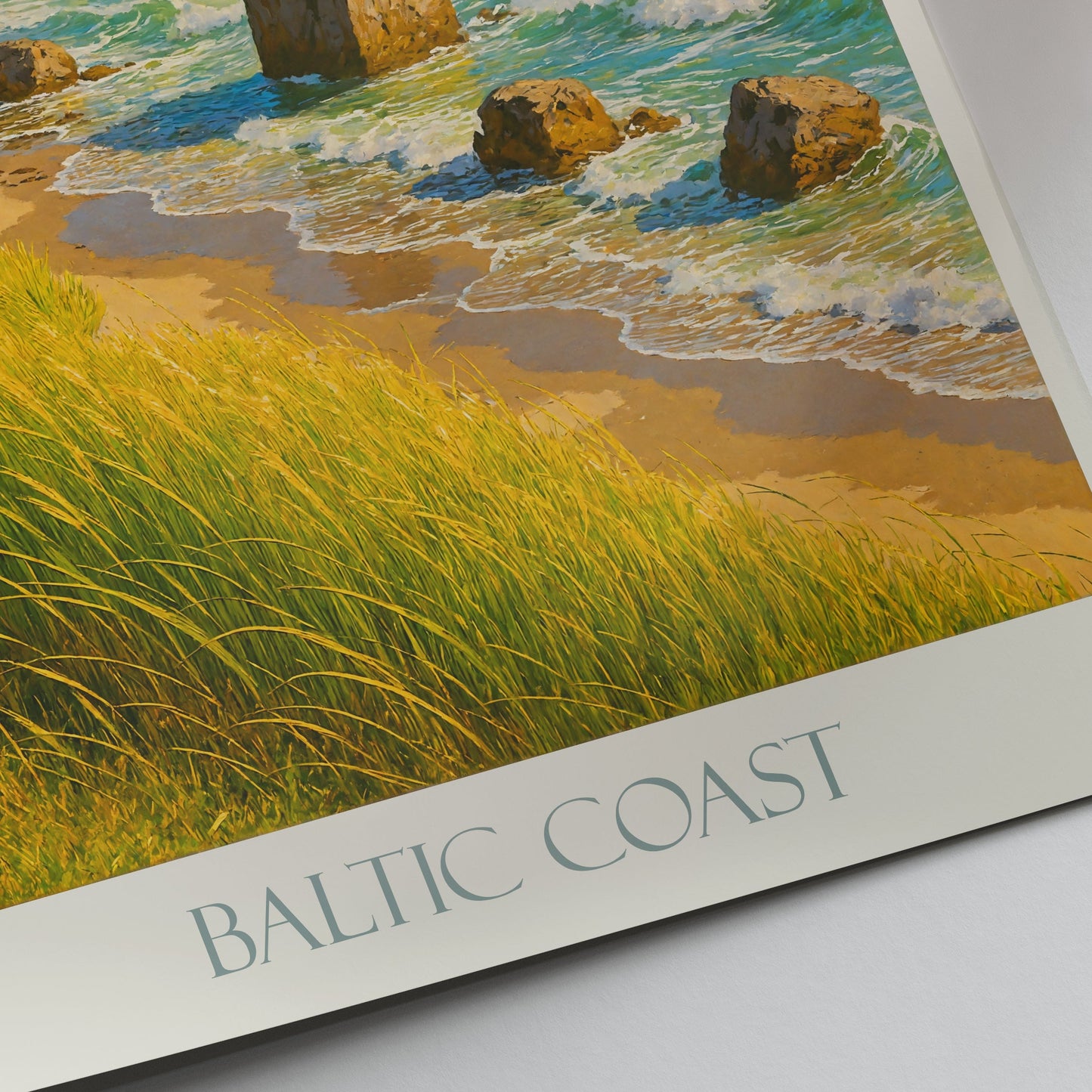 Baltic Coast Travel Poster, Serene Beach Wall Art | Coastal Home Decor | Baltic Sea Painting Print