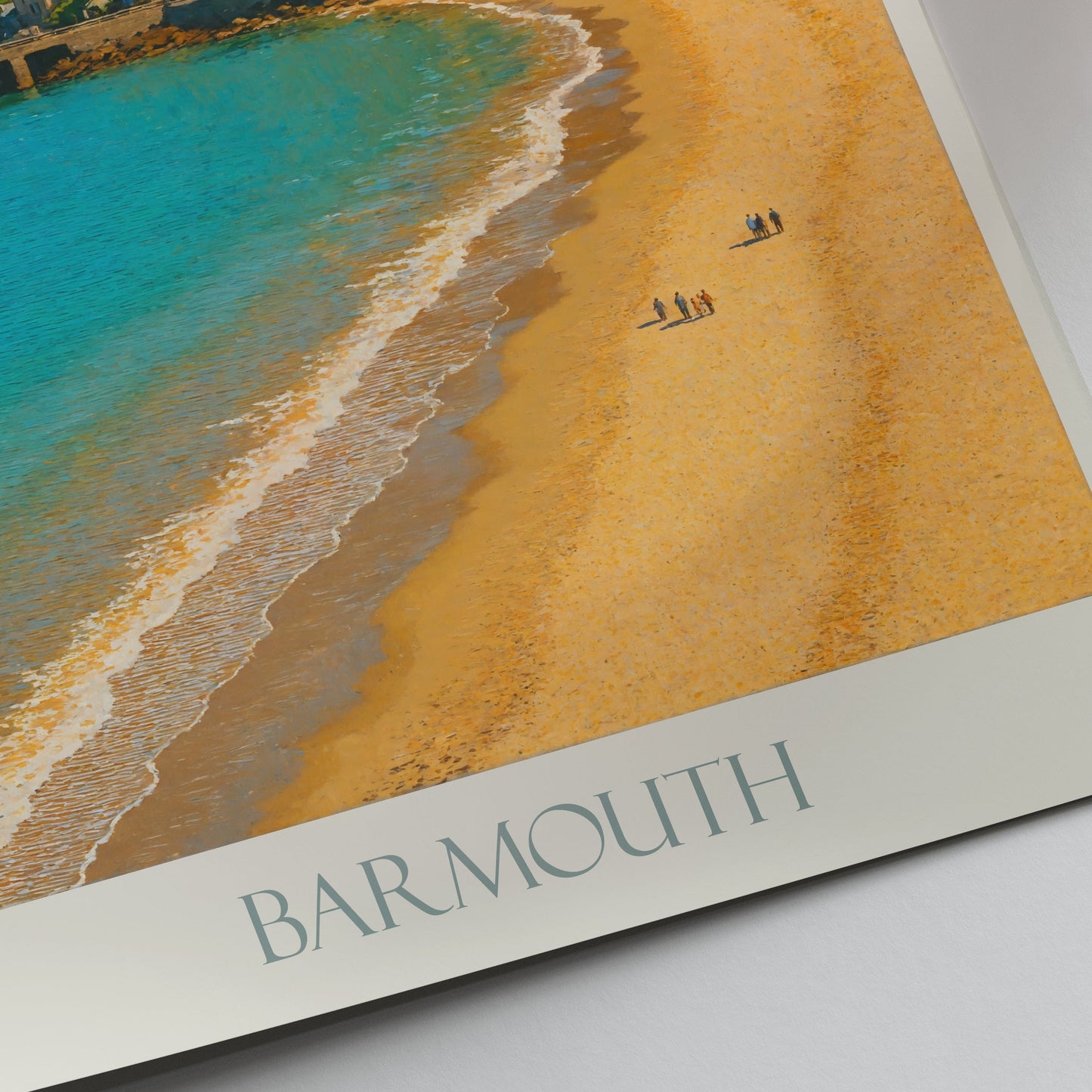 Barmouth Travel Poster, Wales Coastline Art Print | UK Beach Scene Decor | Welsh Seaside Wall Art Gift