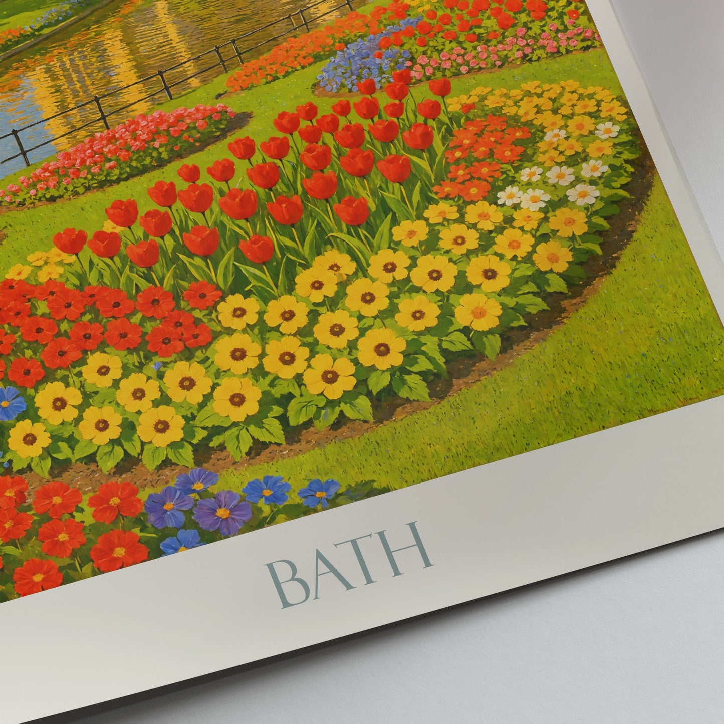 Bath Travel Poster, Georgian Street & Abbey ~ England Cityscape Art Print | UK Architectural Decor | Unique Vacation Gift
