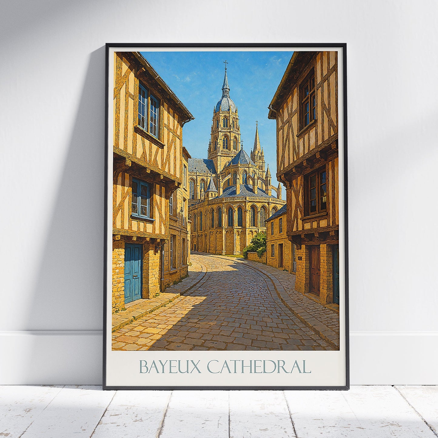 Bayeux Cathedral Travel Poster | Historic French Art Print | Normandy France Wall Decor | European City Gift