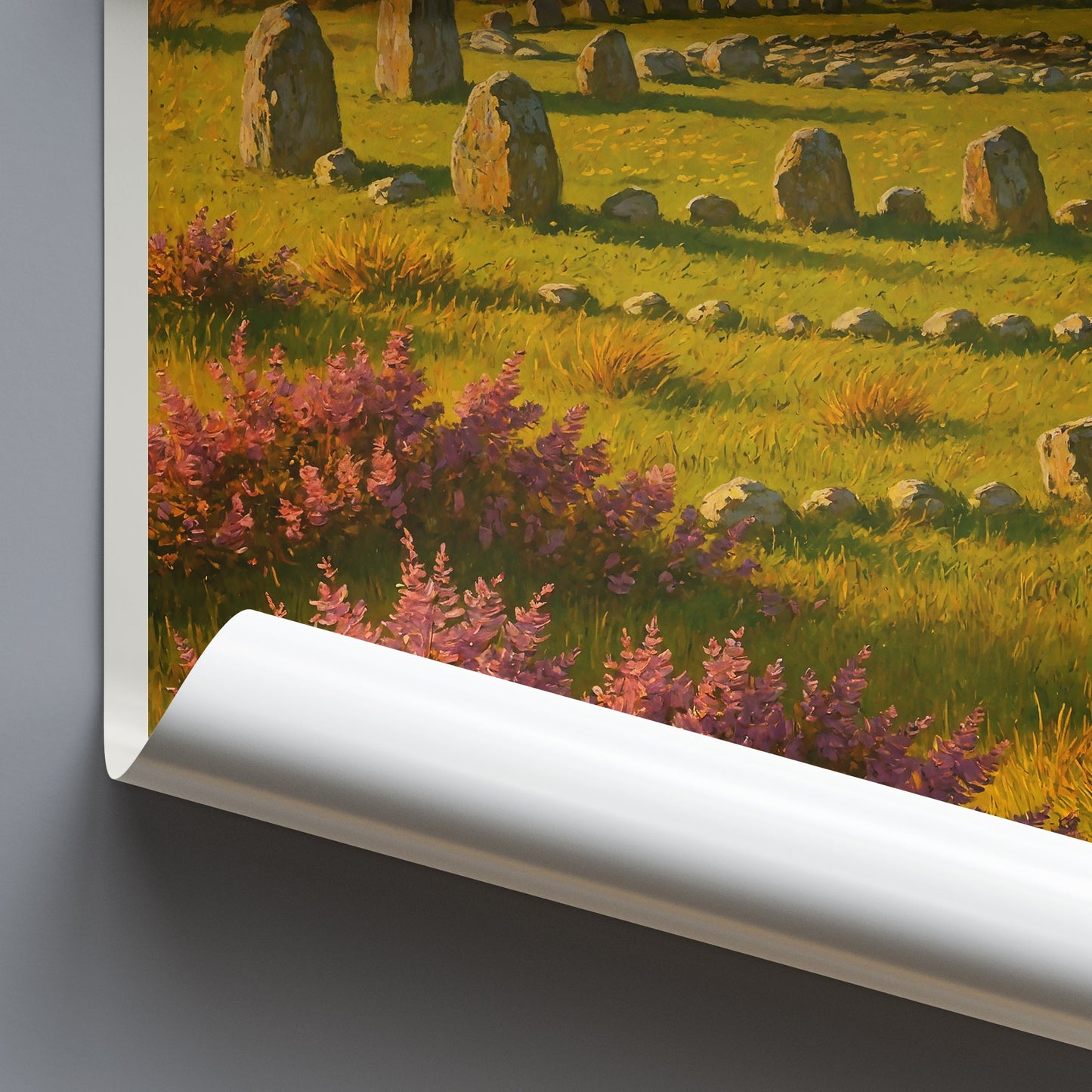 Beaghmore Stone Circles Travel Poster | Northern Ireland Art Print | Ancient Celtic Landscape Decor | Mystical Irish Gift