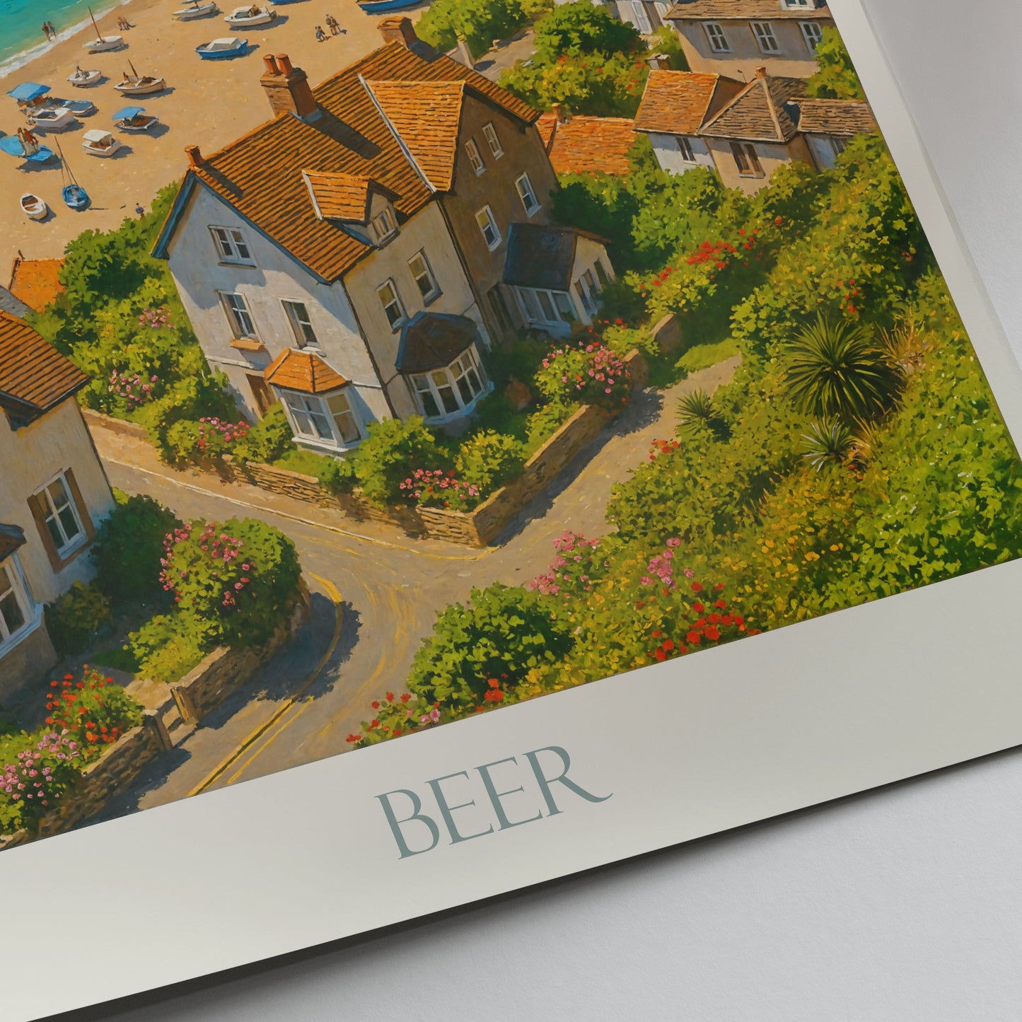 Beer, Devon Travel Poster | English Seaside Village Art Print | Picturesque Coastal Home Decor