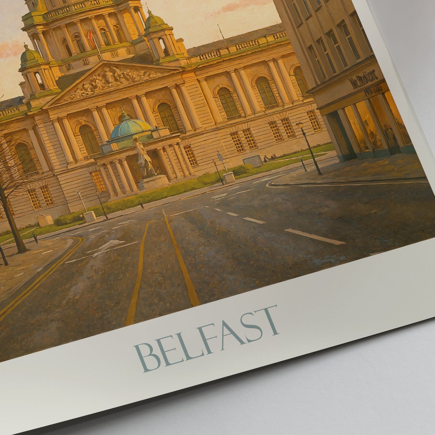Belfast Travel Poster, City Hall Sunset Wall Art Print | Northern Ireland Home Decor | UK Vacation Gift
