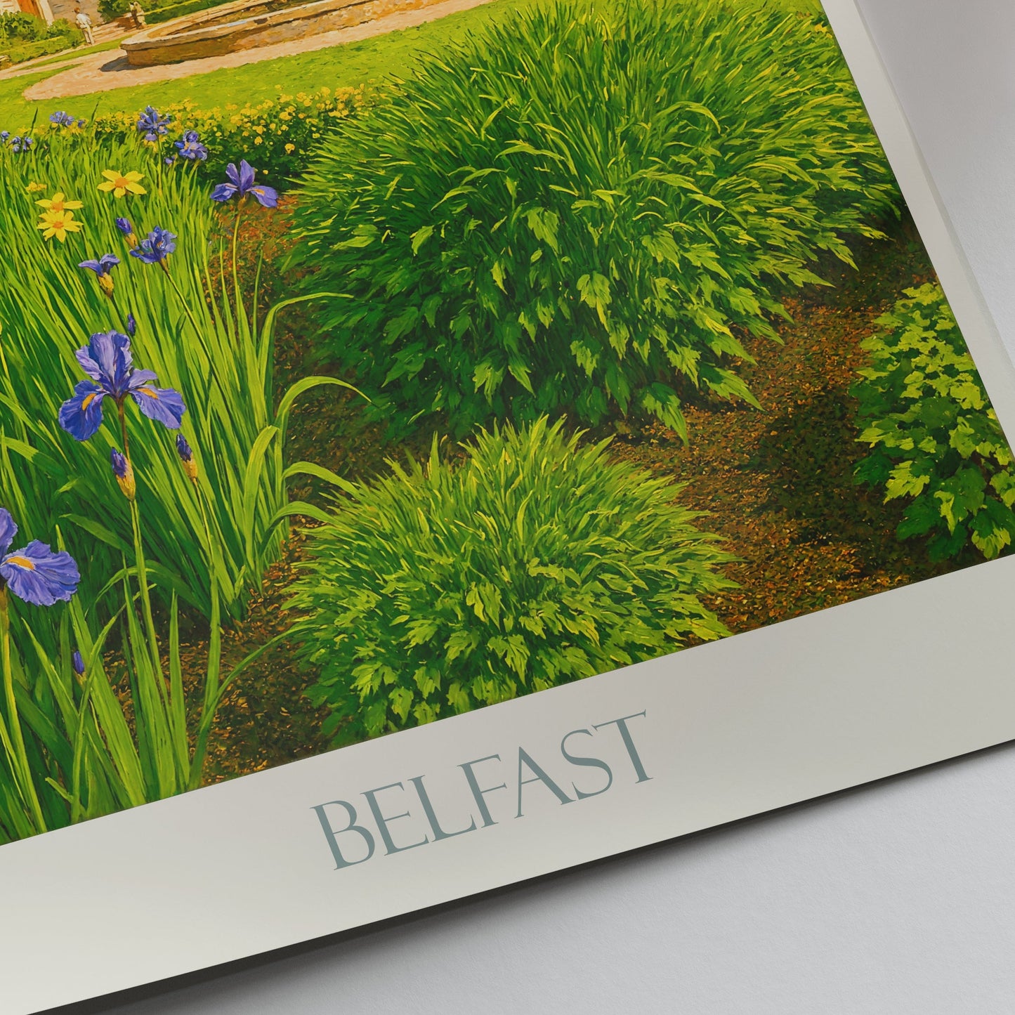 Belfast Castle Gardens Travel Poster | Northern Ireland Art Print | UK Wall Decor Gift