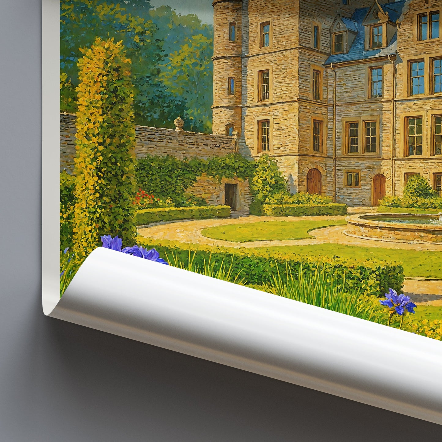 Belfast Castle Gardens Travel Poster, Northern Ireland Castle Art Print | Fairytale Home Decor | Unique UK Wall Art Gift