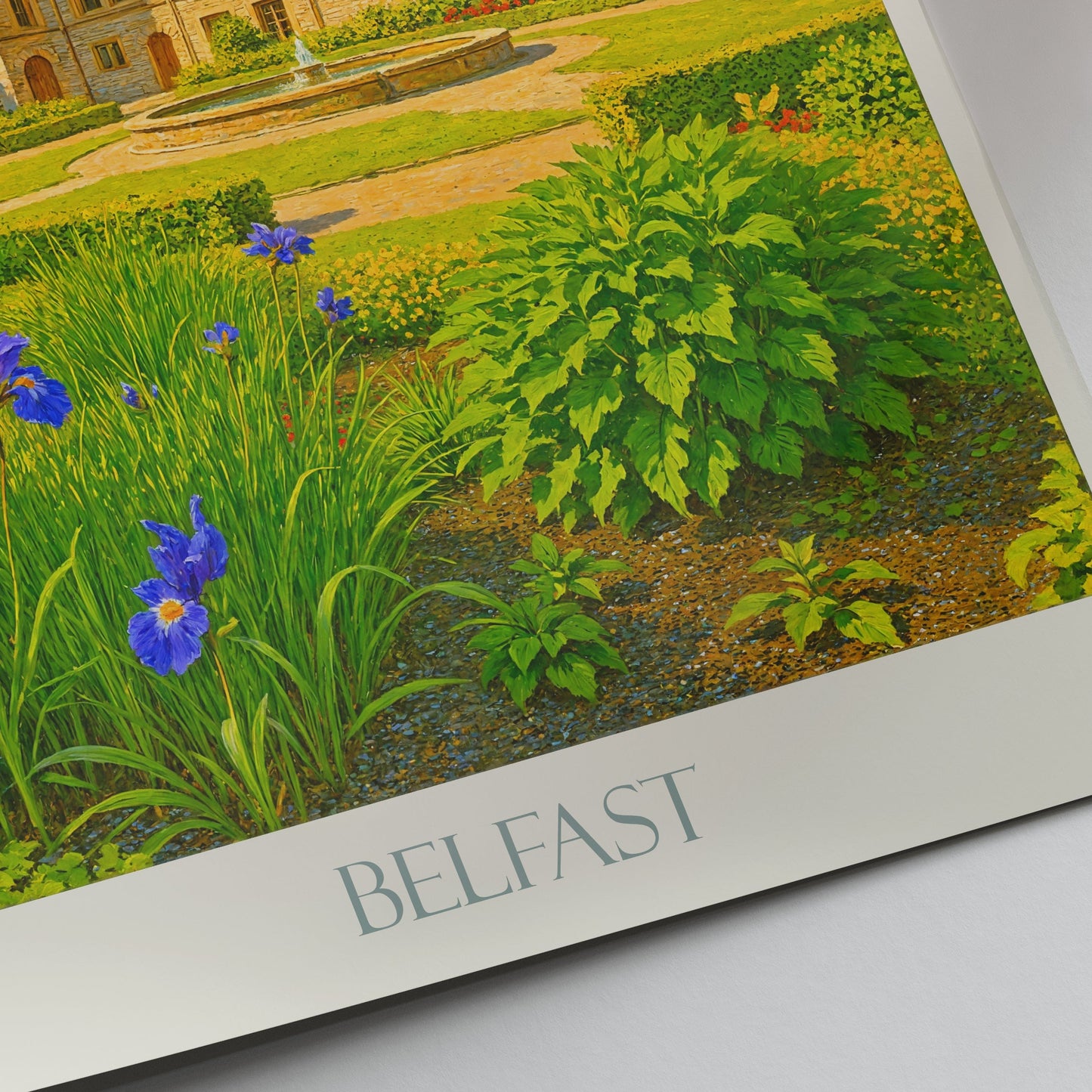 Belfast Castle Gardens Travel Poster, Northern Ireland Castle Art Print | Fairytale Home Decor | Unique UK Wall Art Gift