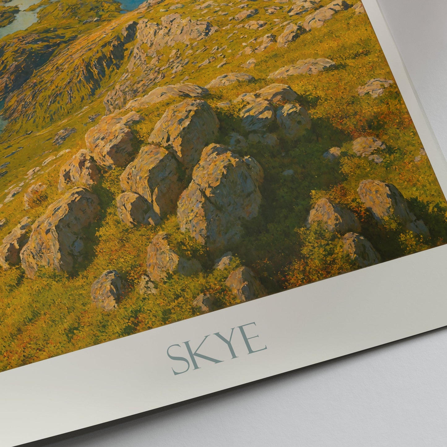Black Cuillin Travel Poster | Isle of Skye Scotland Art Print | Scottish Highlands Wall Decor | Mountain Lake Vista