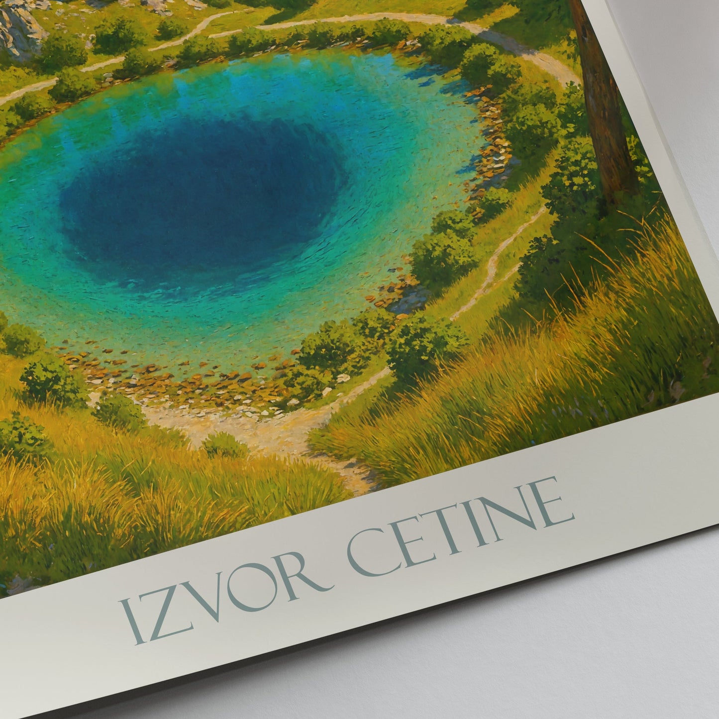 Blue Eye of Cetina Croatia Travel Poster | Izvor Cetine Spring Art Print | Dalmatian Nature Wall Decor | Unique Gift