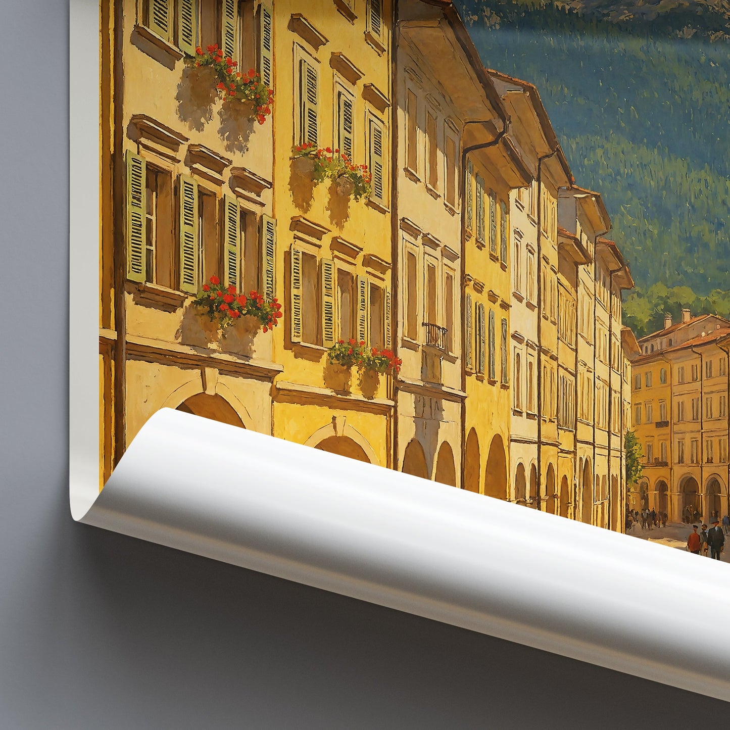 Bolzano Travel Poster | Dolomites View Italian Alps Art Print | Historic Cityscape Wall Decor
