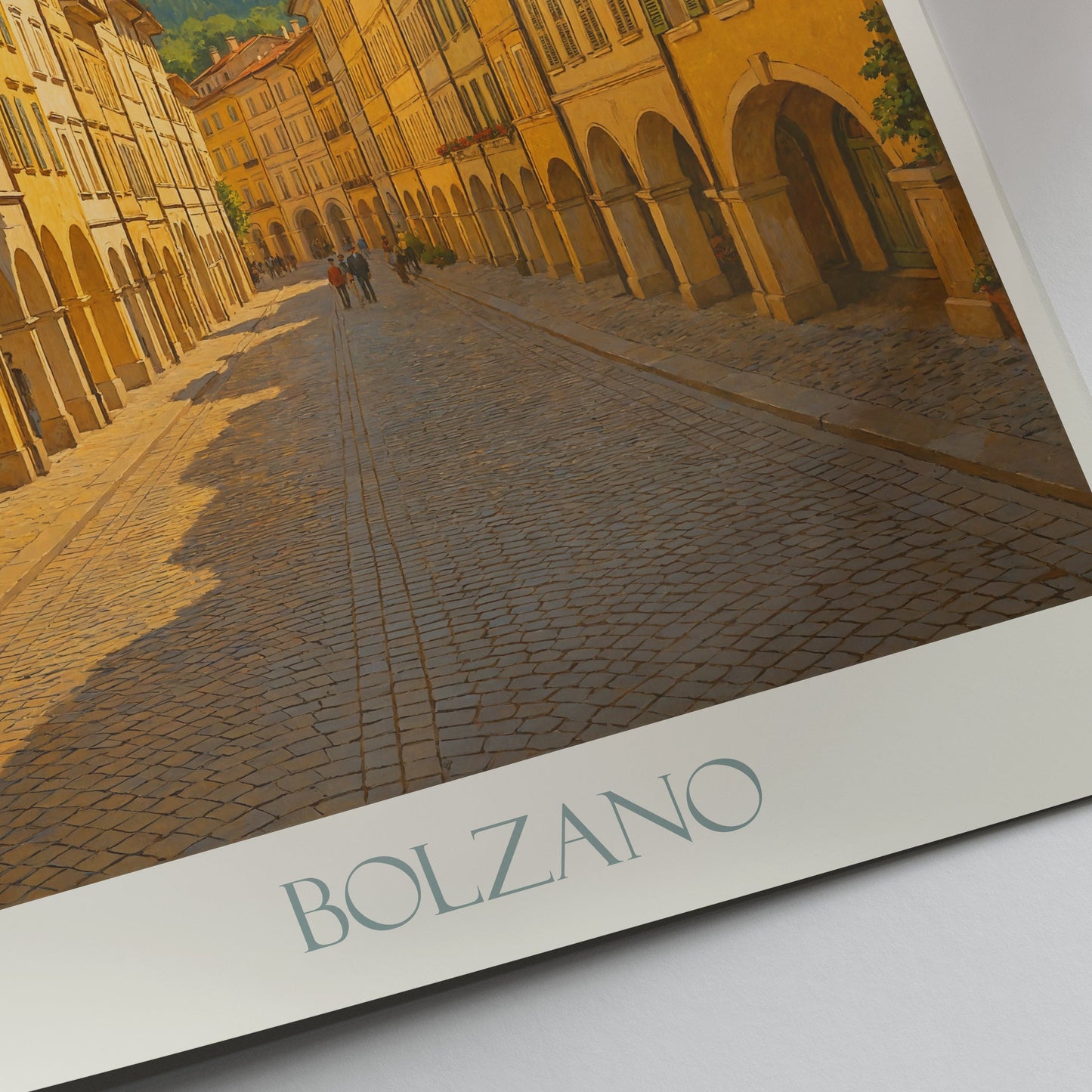 Bolzano Travel Poster | Dolomites View Italian Alps Art Print | Historic Cityscape Wall Decor