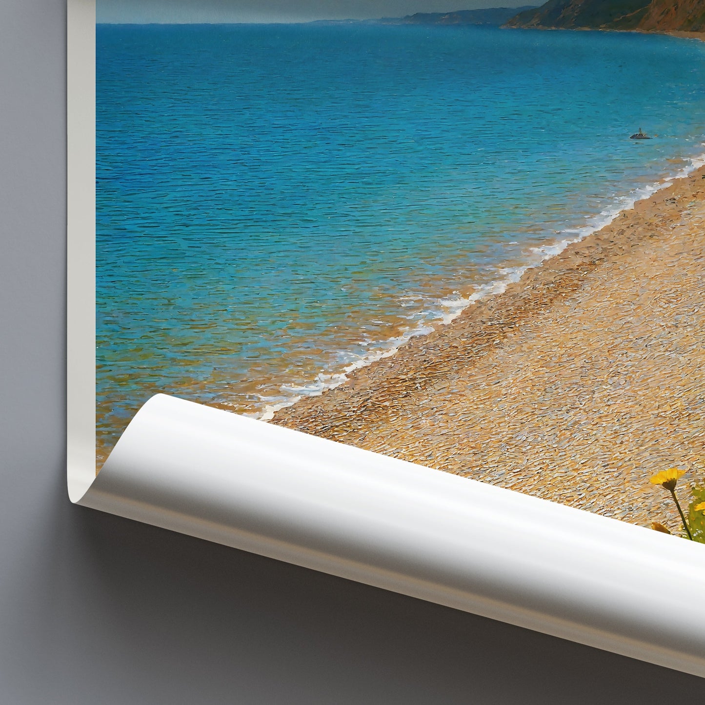 Branscombe Beach Travel Poster, Devon | Coastal Wall Art Print | English Seaside Home Decor Gift