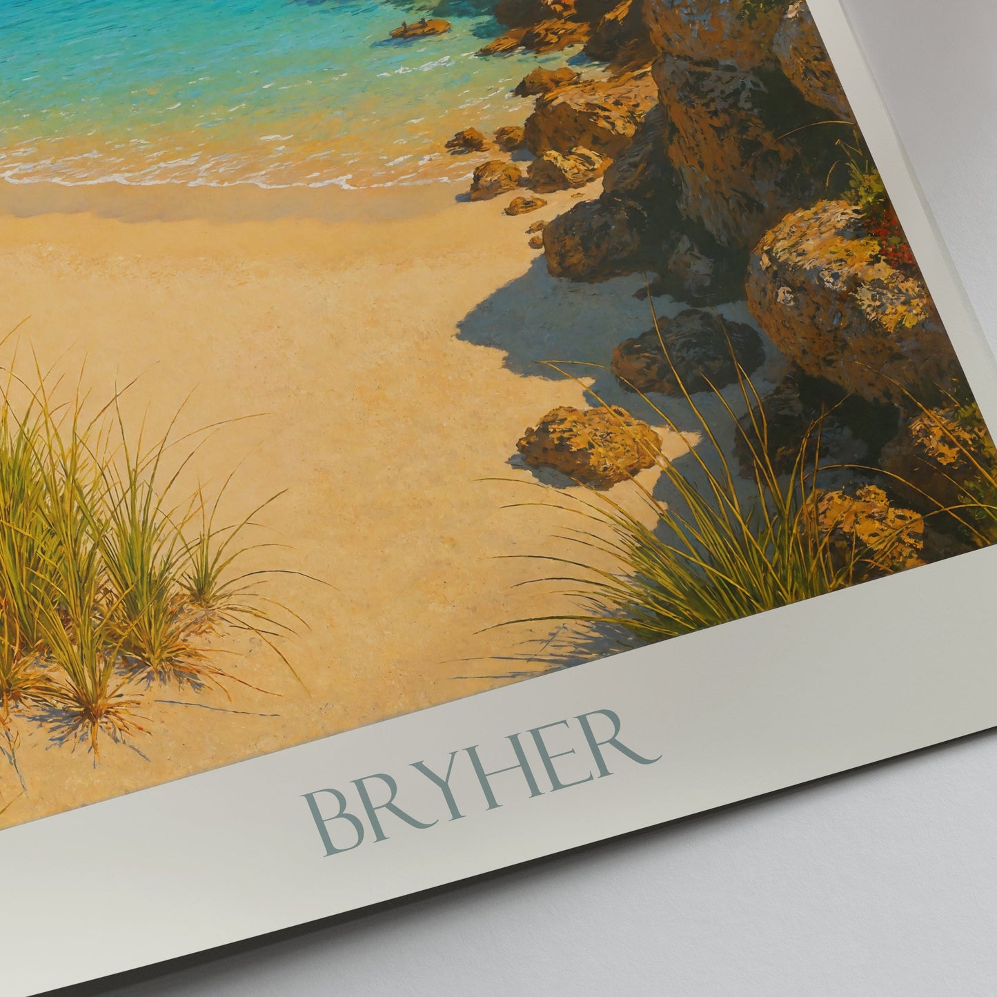 Bryher Travel Poster, Serene Bryher Shores Art Print | Isles of Scilly Beach Wall Decor | Coastal Home Gift