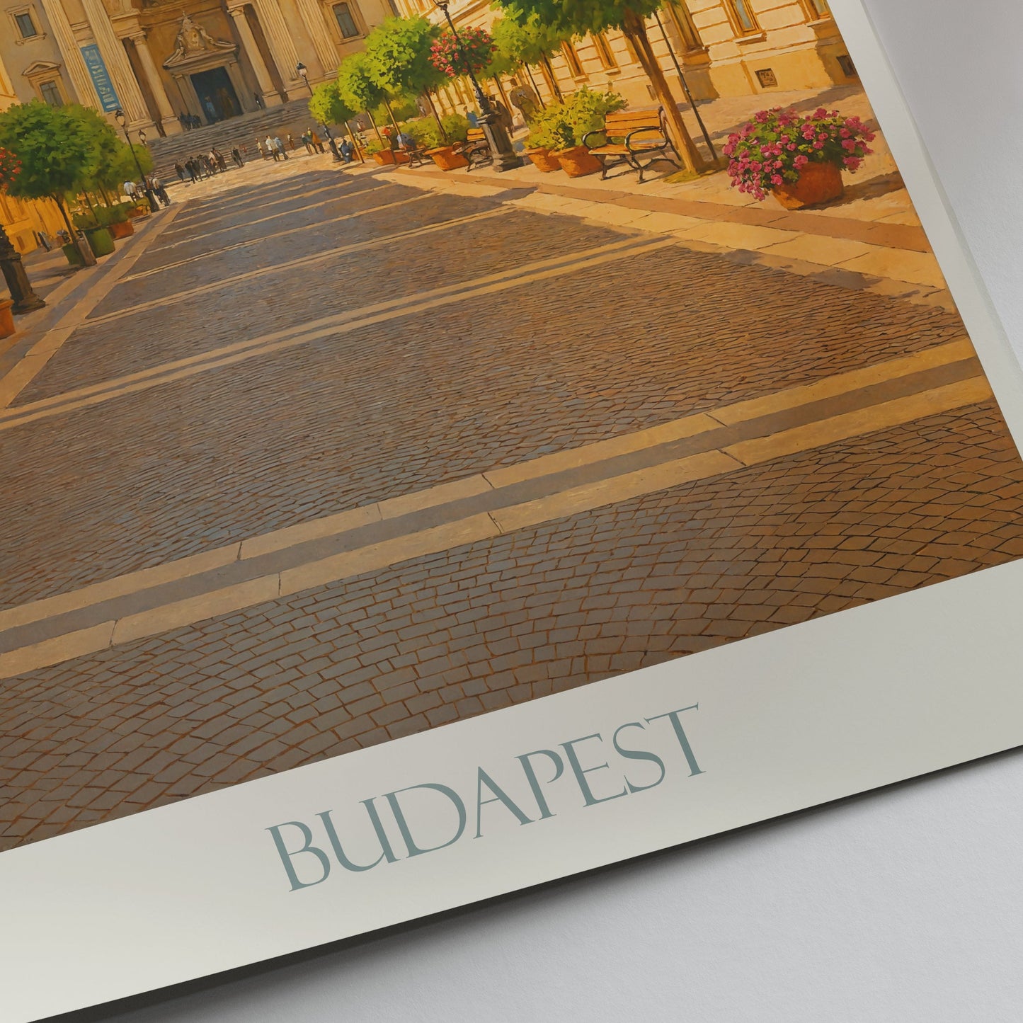 Budapest Travel Poster | St. Stephen's Basilica Art Print | Hungary Cityscape Wall Art | European Home Decor Gift