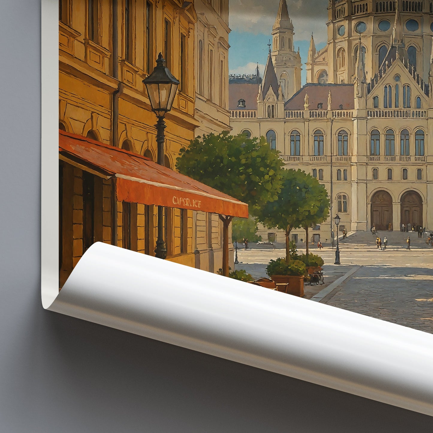 Budapest Travel Poster, Hungarian Parliament Building Art Print | Hungary Cityscape Wall Decor | European Home Gift