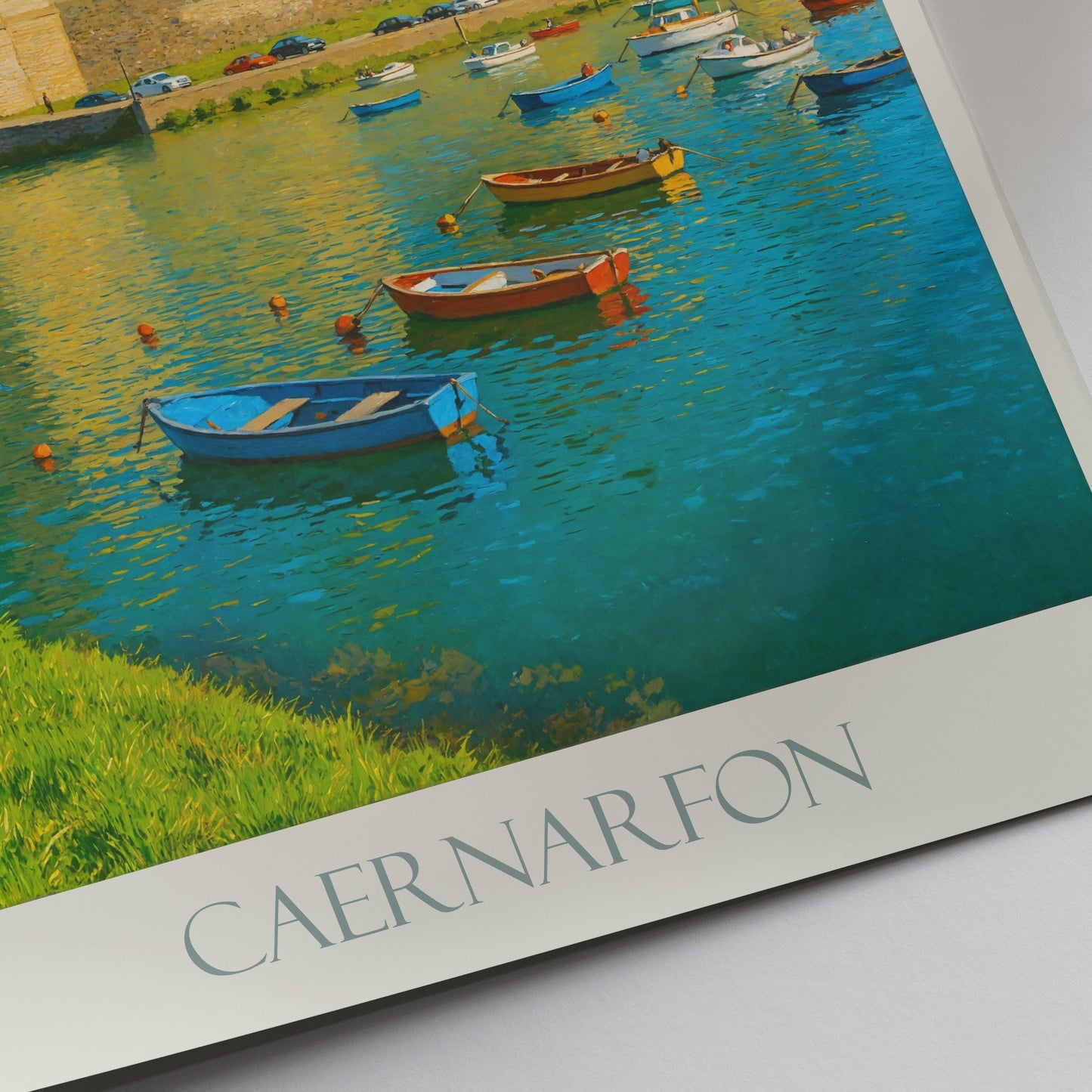 Caernarfon Castle Travel Poster | Wales Art Print | Historic UK Landmark Wall Decor | Welsh Vacation Gift