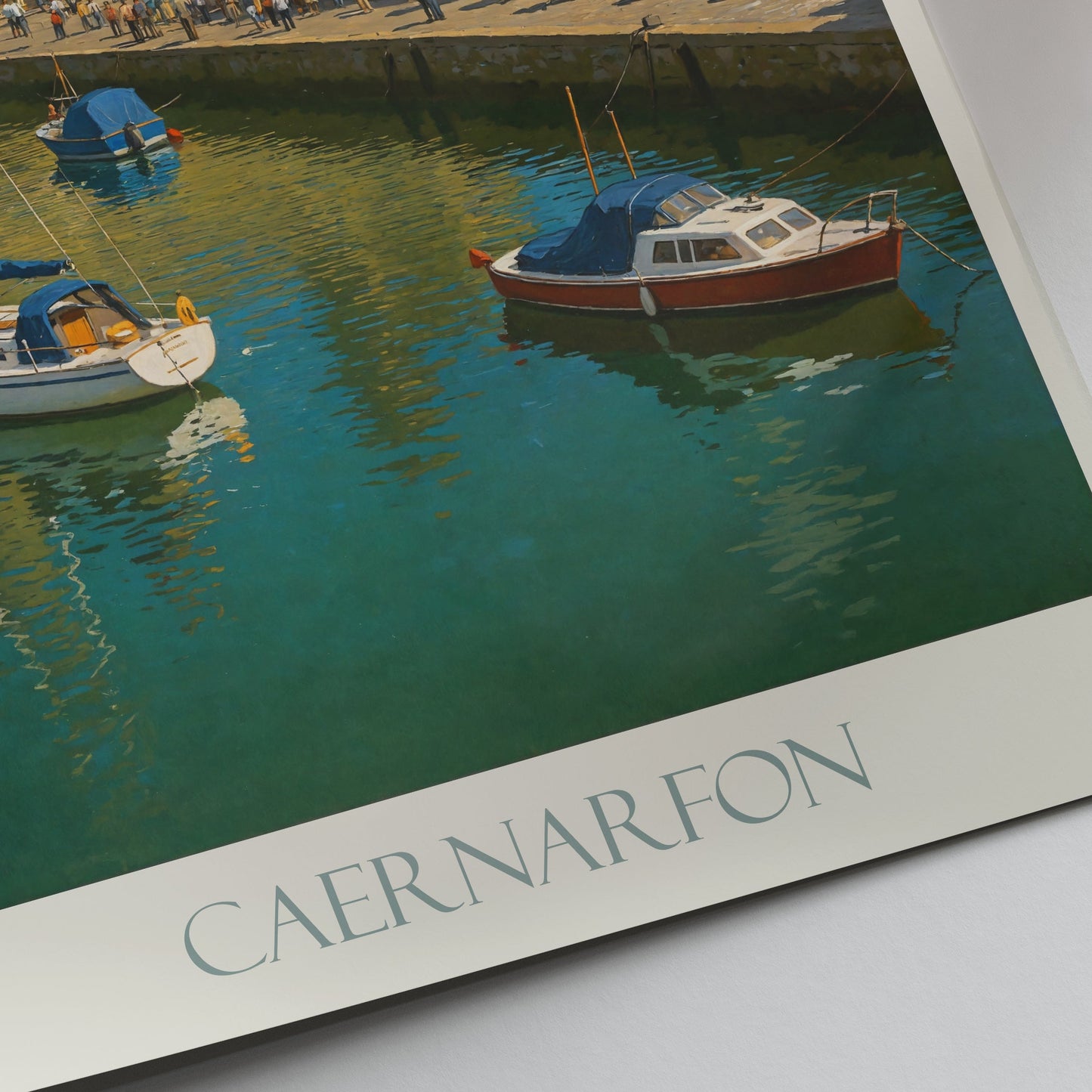 Caernarfon Castle Travel Poster, Wales Historic Landmark ~ Welsh Harbor Art Print & Home Decor | UK Travel Gift