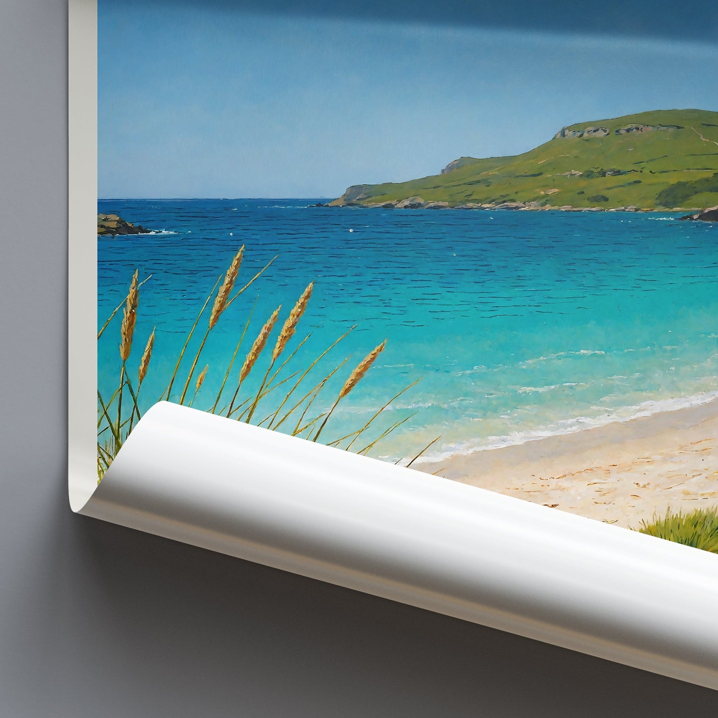 Calgary Bay Travel Poster, Isle of Mull Scotland ~ Serene Beach Art Print | Retro Coastal Home Decor