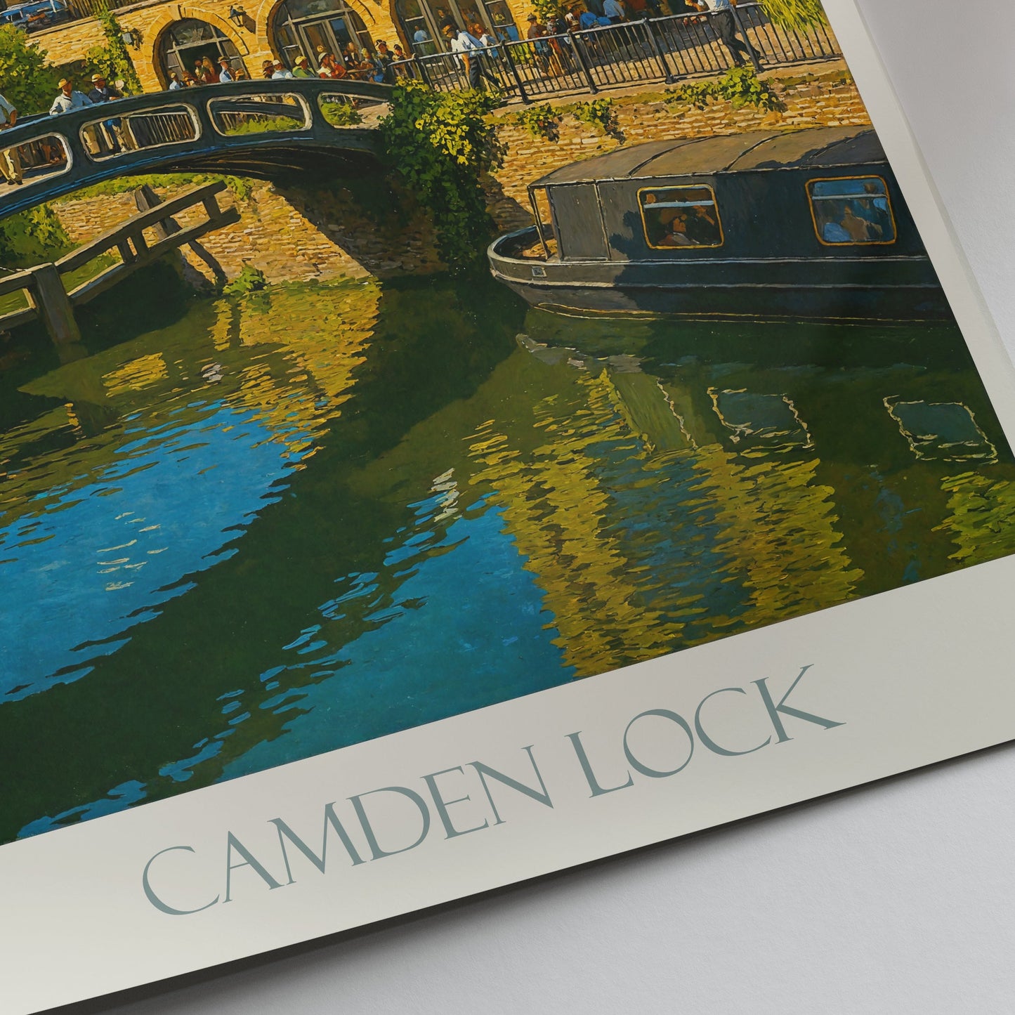 Camden Lock Travel Poster, London Regent's Canal Art Print | Serene UK Wall Decor | British Cityscape Gift