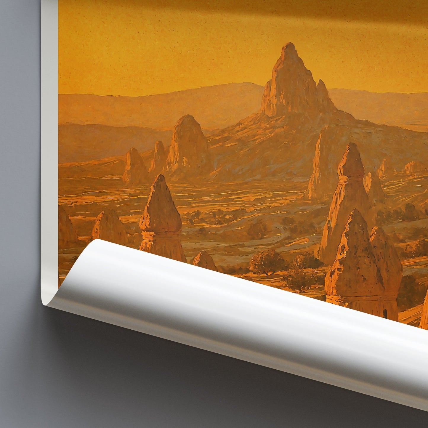 Cappadocia Travel Poster, Hot Air Balloon Sunrise Art | Turkey Landscape Print | Unique Home Decor & Gift