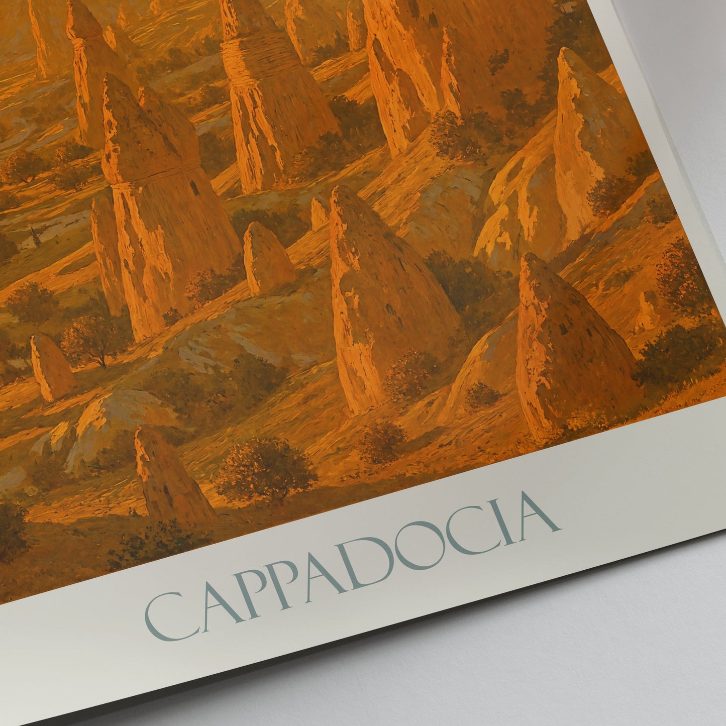 Cappadocia Travel Poster, Hot Air Balloon Sunrise Art | Turkey Landscape Print | Unique Home Decor & Gift