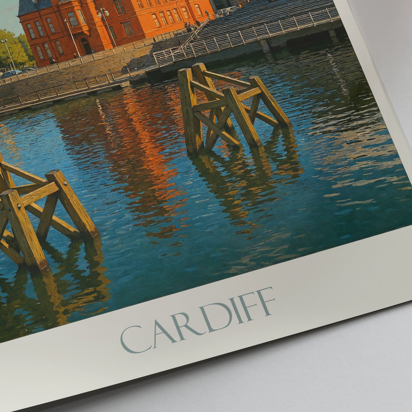 Cardiff Travel Poster, Pierhead Building Art Print | Wales Cityscape Wall Art | Modern Home Decor