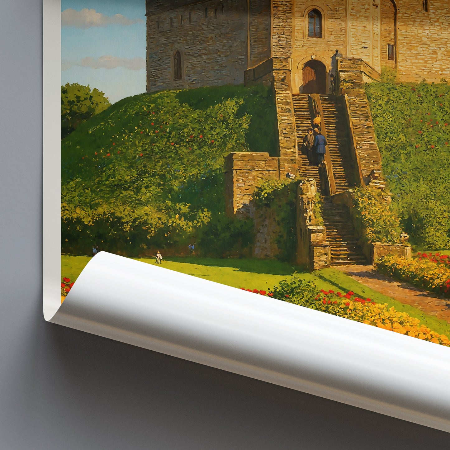 Cardiff Castle Travel Poster | Majestic Welsh Art Print | Historic UK Wall Decor Gift