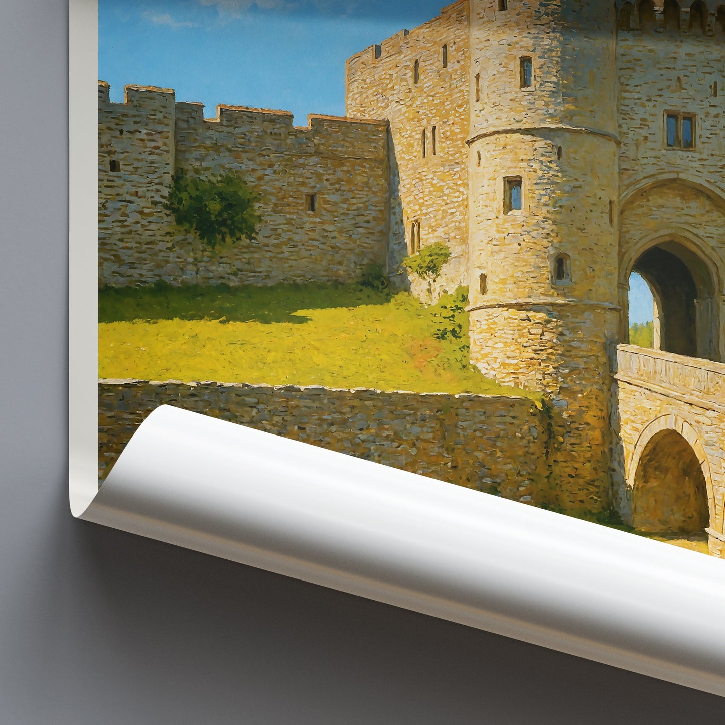 Carisbrooke Castle Travel Poster, Isle of Wight England | Medieval Castle Art Print | UK Historic Landmark Decor