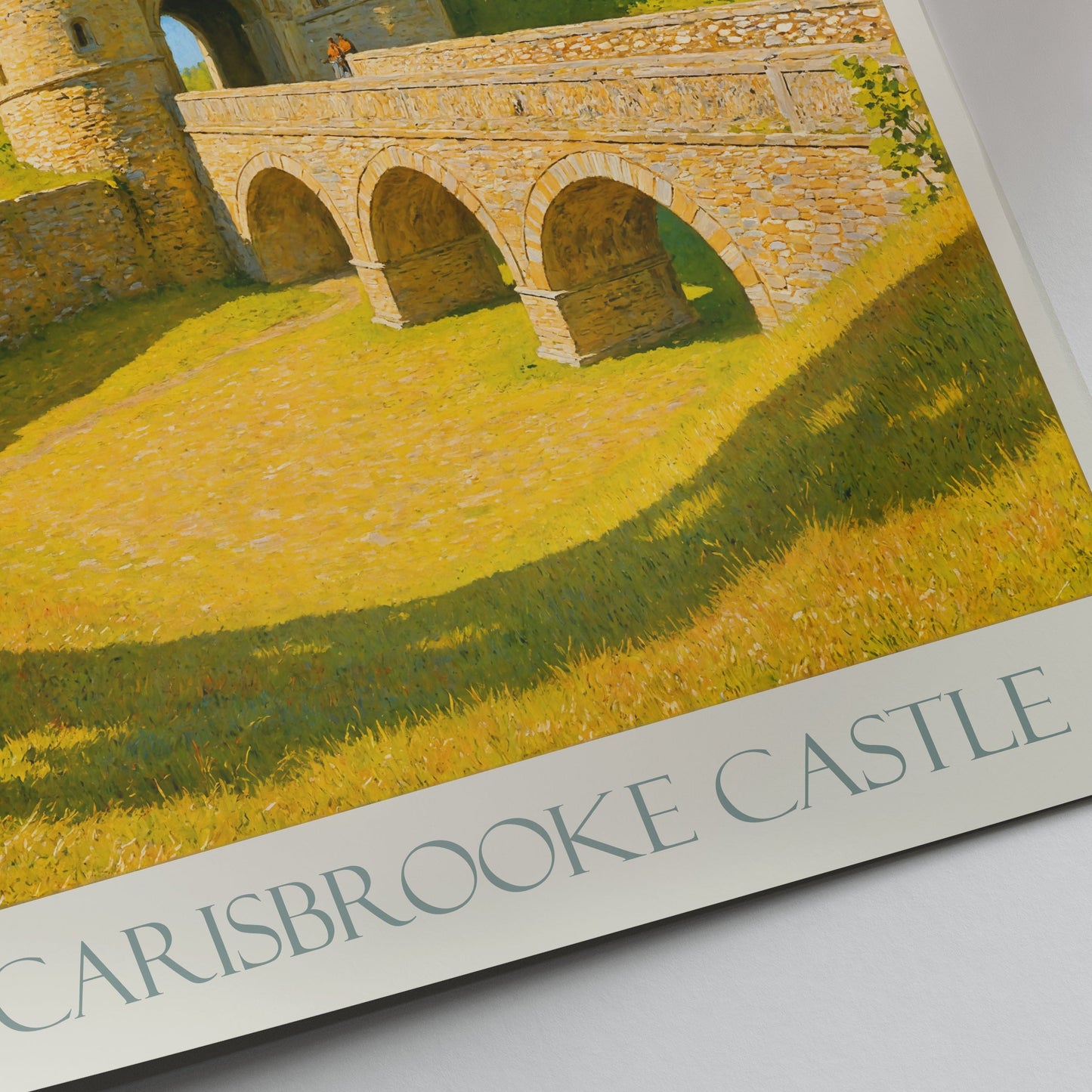 Carisbrooke Castle Travel Poster, Isle of Wight England | Medieval Castle Art Print | UK Historic Landmark Decor