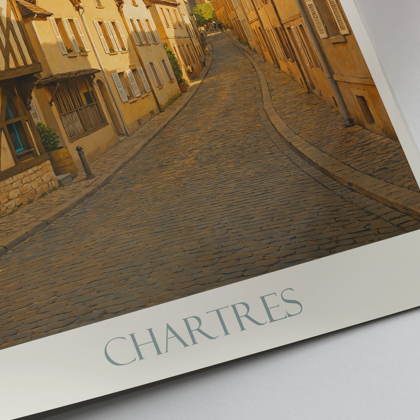Chartres Travel Poster | Charming Street View | Historic Cathedral Art Print | France Home Decor