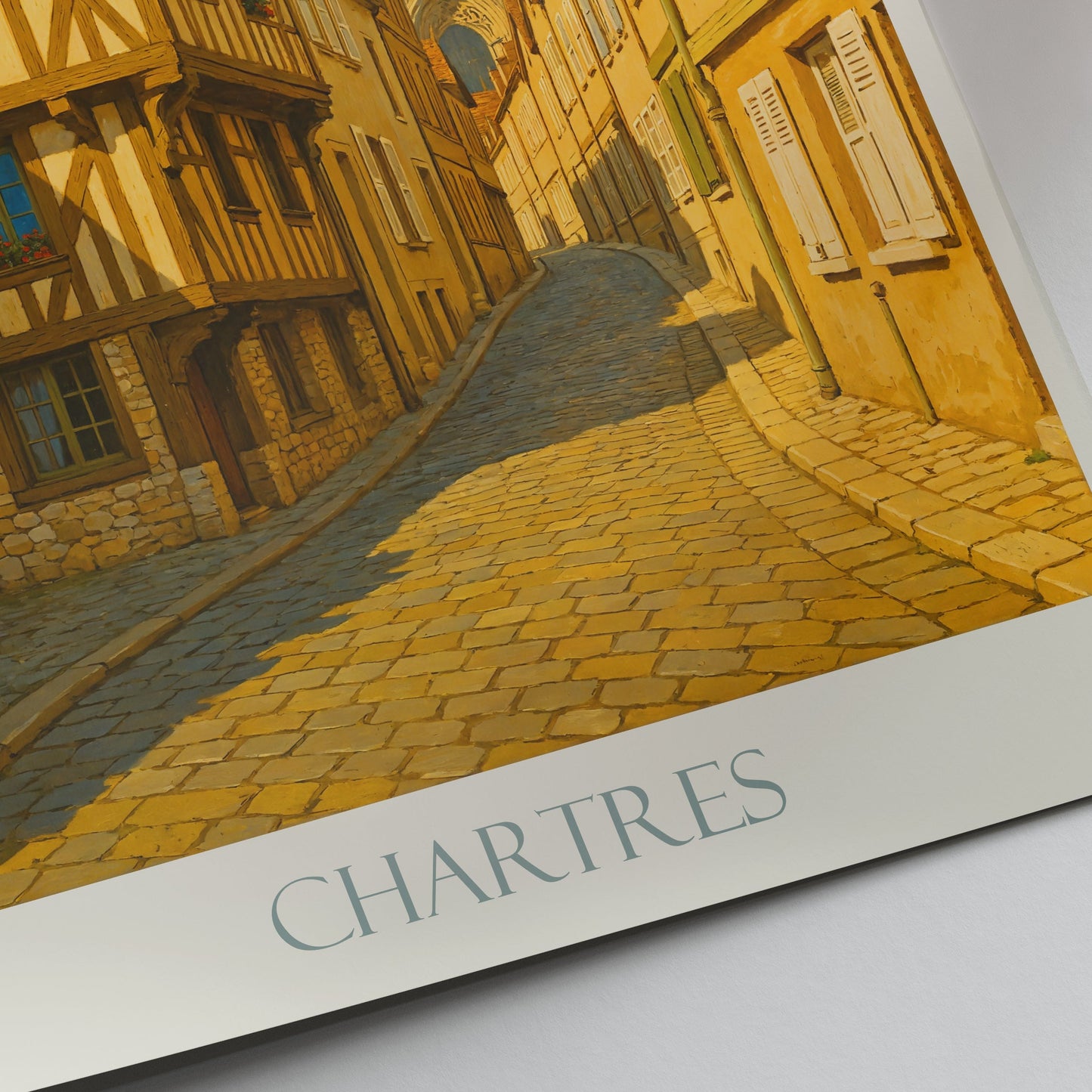Chartres Travel Poster, Medieval Street Art ~ France Cathedral Print | Historic City Wall Decor | European Charm Gift