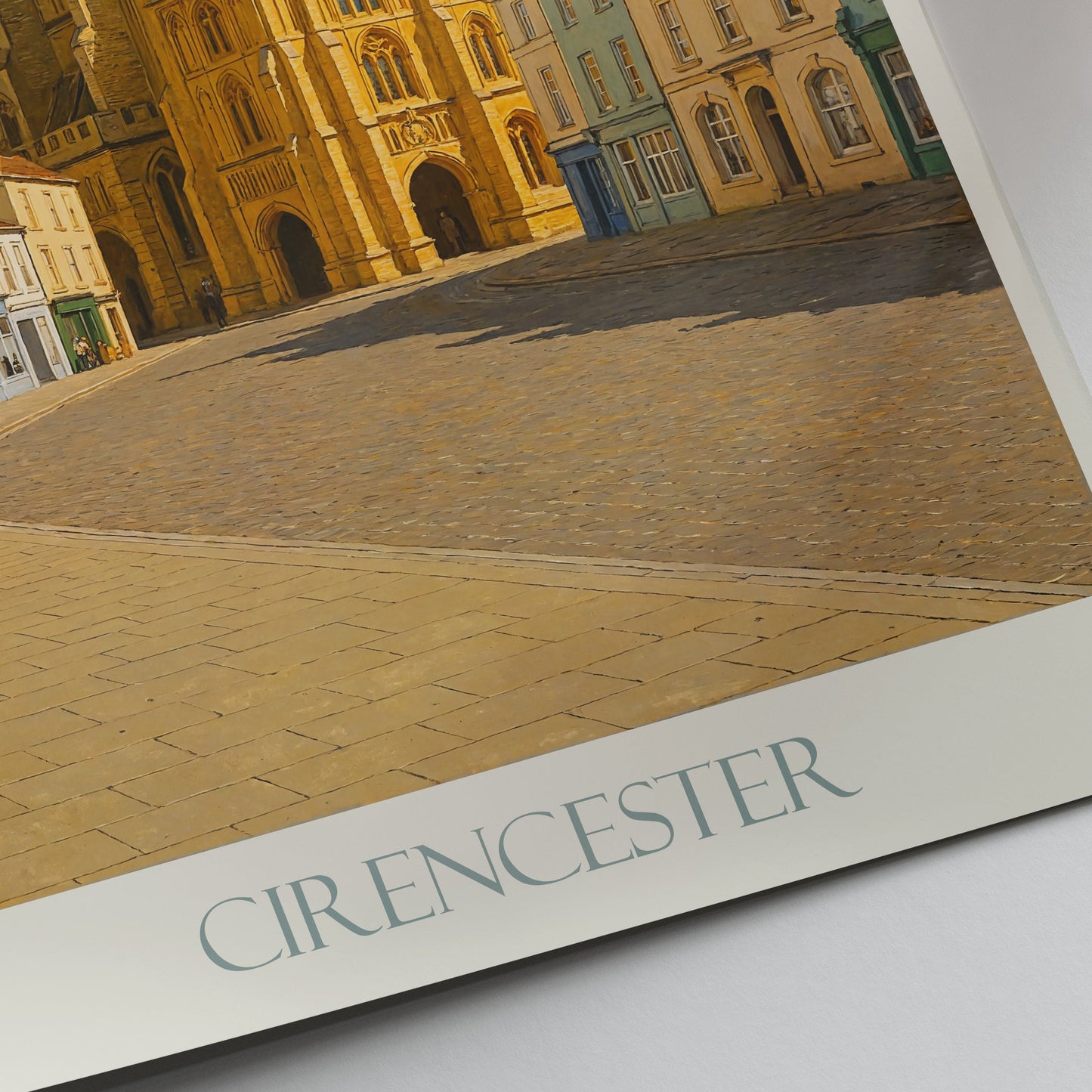 Cirencester Travel Poster, St. John Baptist Church Townscape | Cotswolds England Art Print & Home Decor | UK Destination Gift