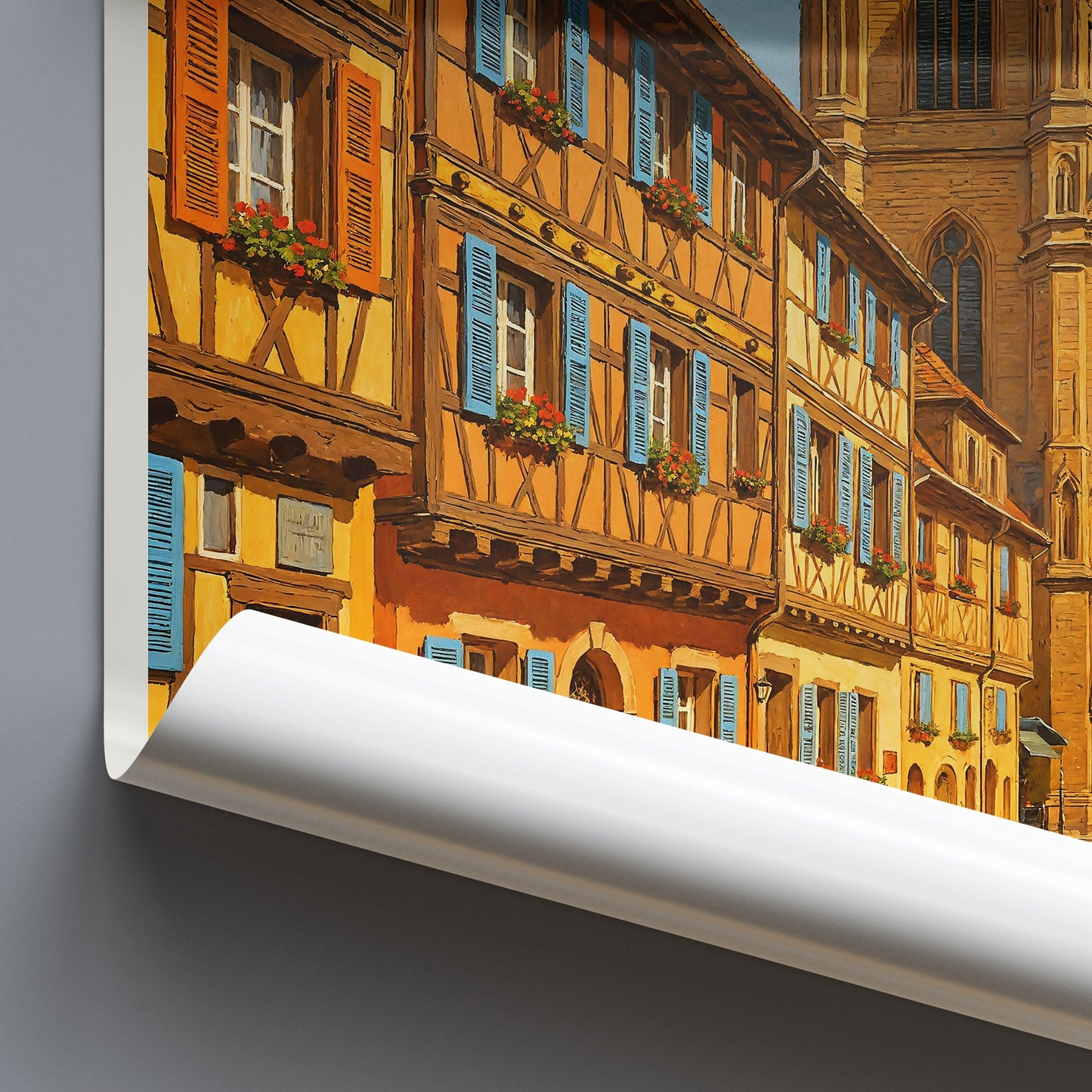 Colmar Travel Poster | Colorful Alsace Street Art Print | France Cityscape Home Decor | European Village Wall Art