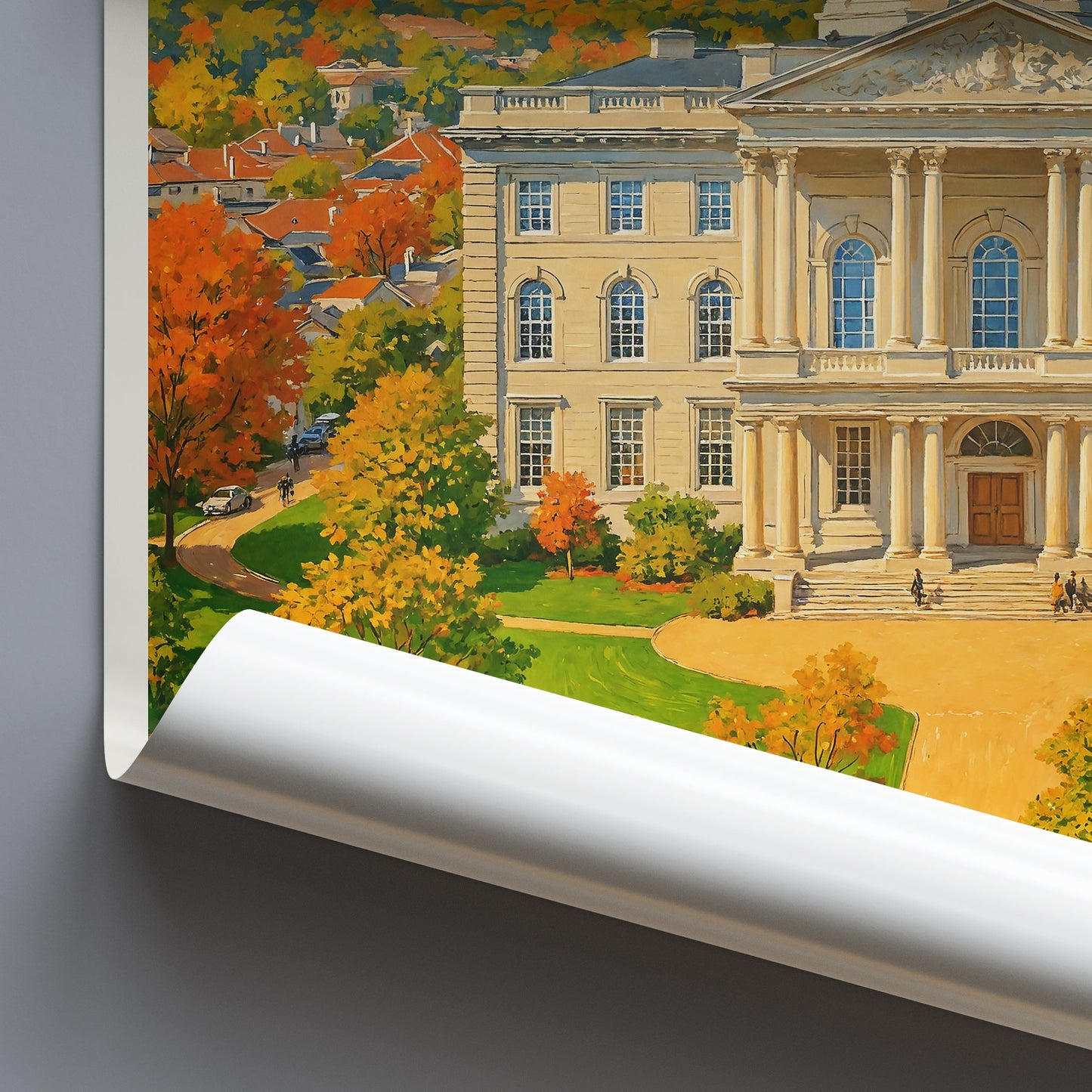 Concord New Hampshire Travel Poster, State House Fall Art Print | New England Autumn Decor | Historic Landmark Wall Art