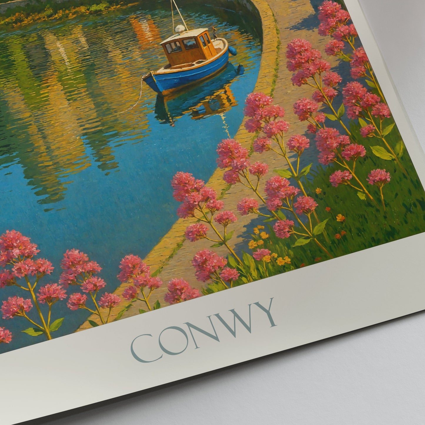 Conwy Castle Travel Poster, Wales UK Art Print | Historic Welsh Castle Wall Decor | UK Coastal Town Art | Personalized Travel Gift