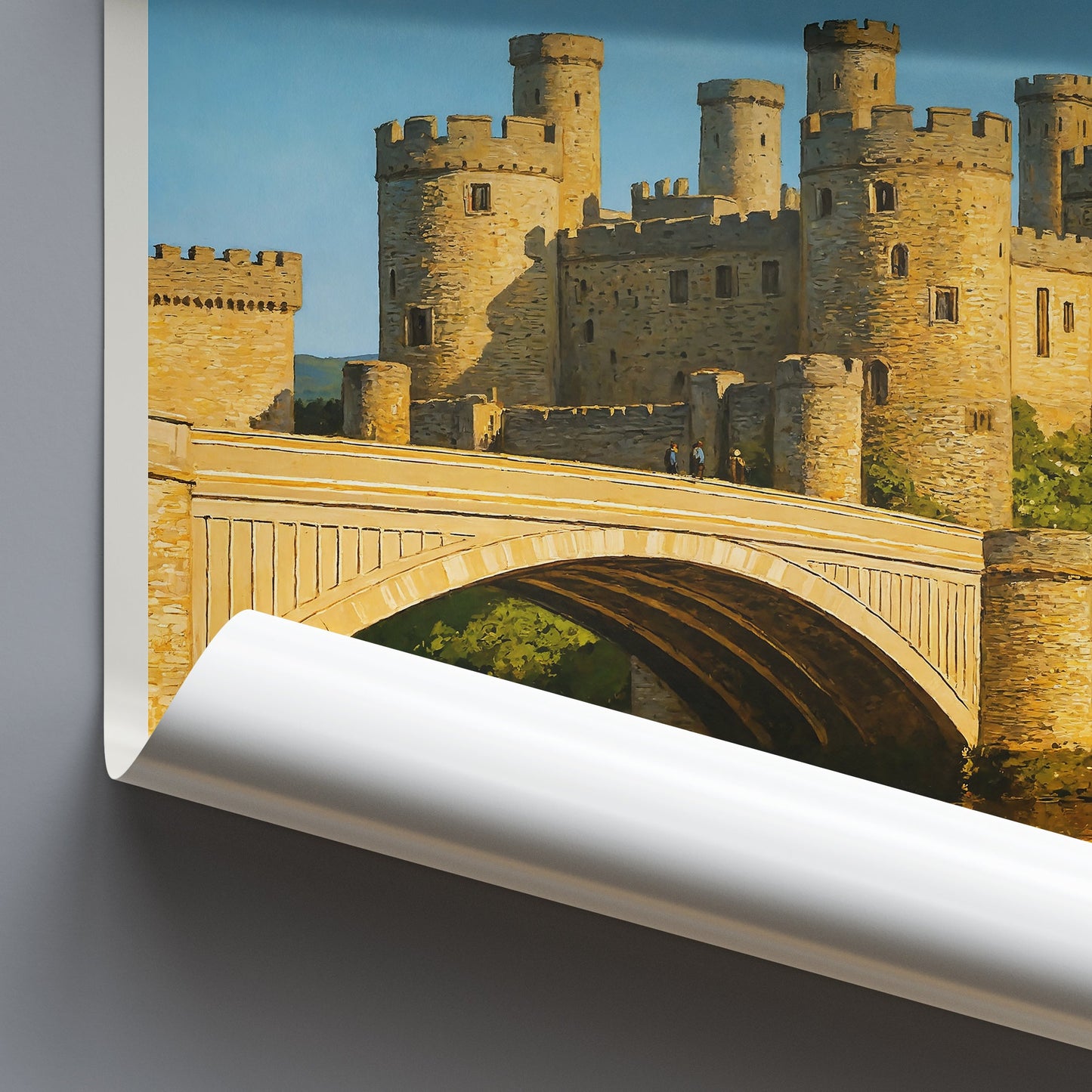 Conwy Castle Travel Poster, Wales Castle Art ~ Historic UK Landscape Print | Scenic European Wall Decor