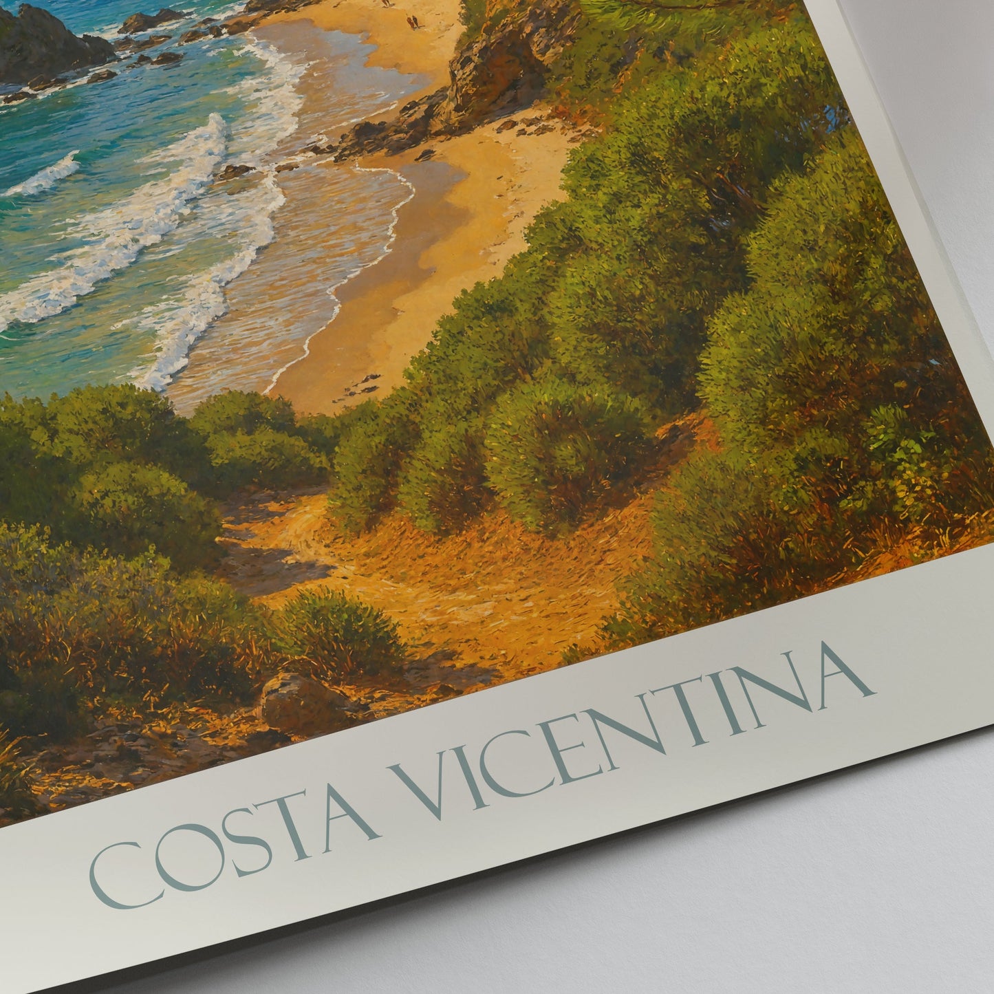 Costa Vicentina Travel Poster, Wild Atlantic Coast ~ Portugal Beach Cliff Art Print | Coastal Home Decor Gift